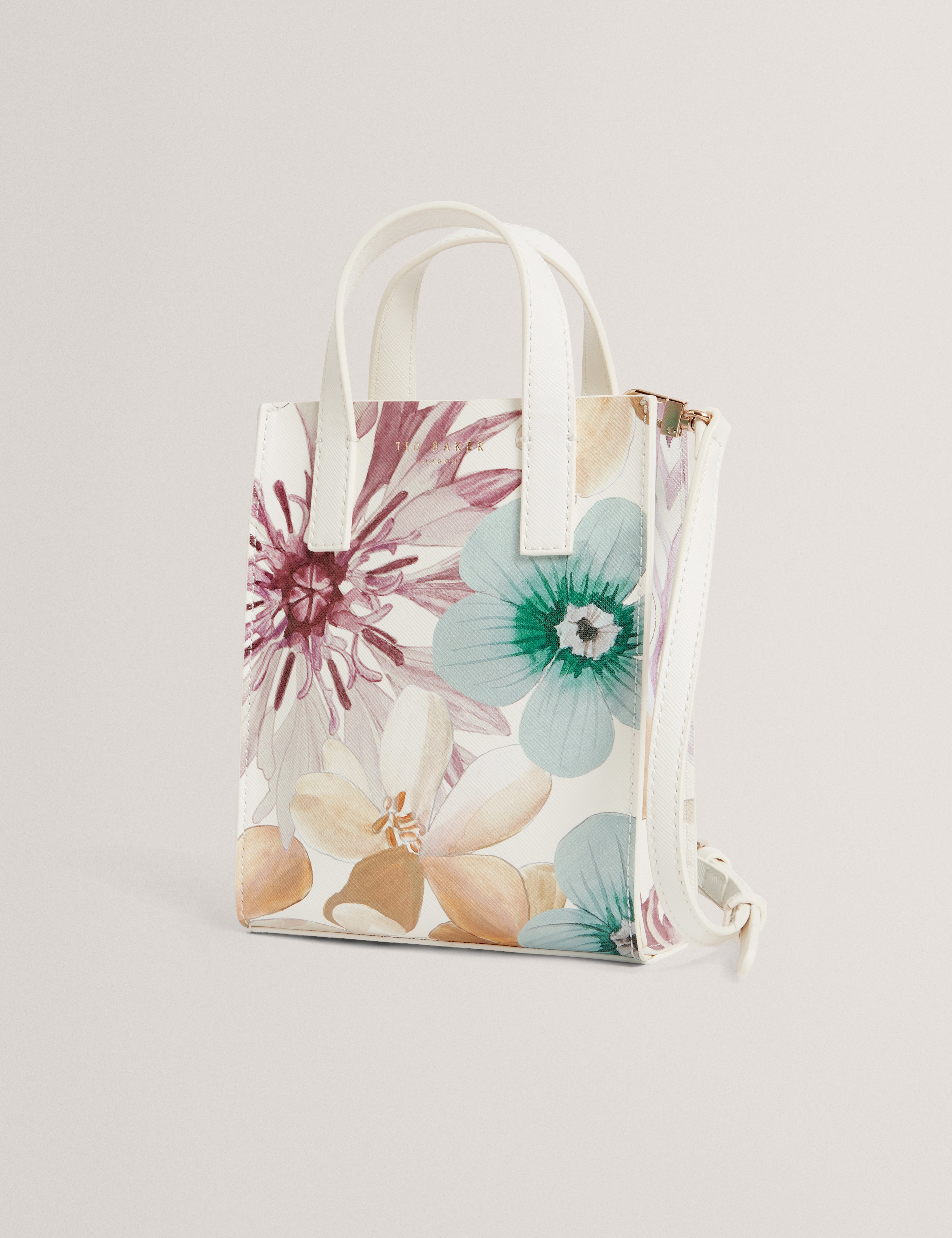 Helisi Petal Print Mini Icon Bag White