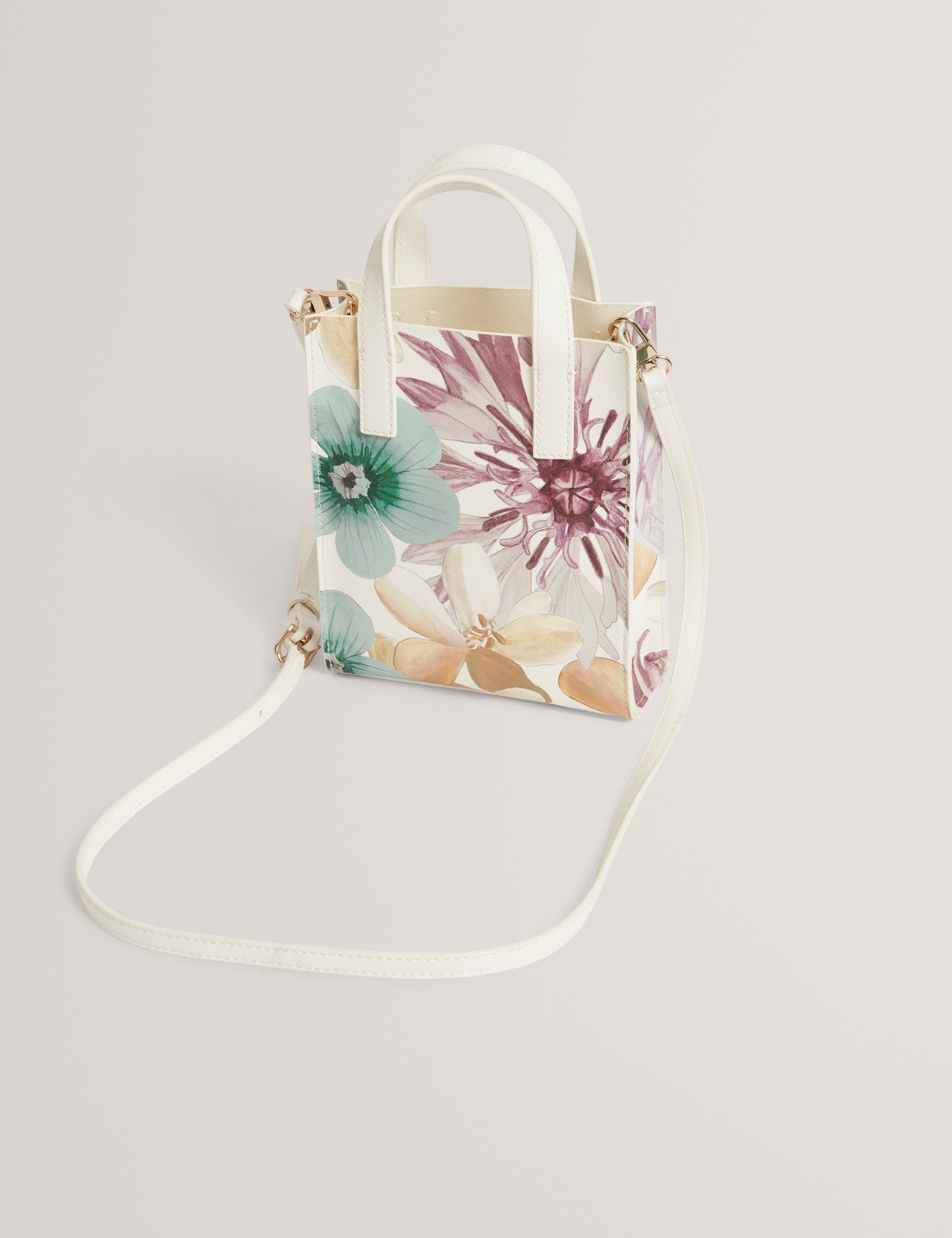 Helisi Petal Print Mini Icon Bag White