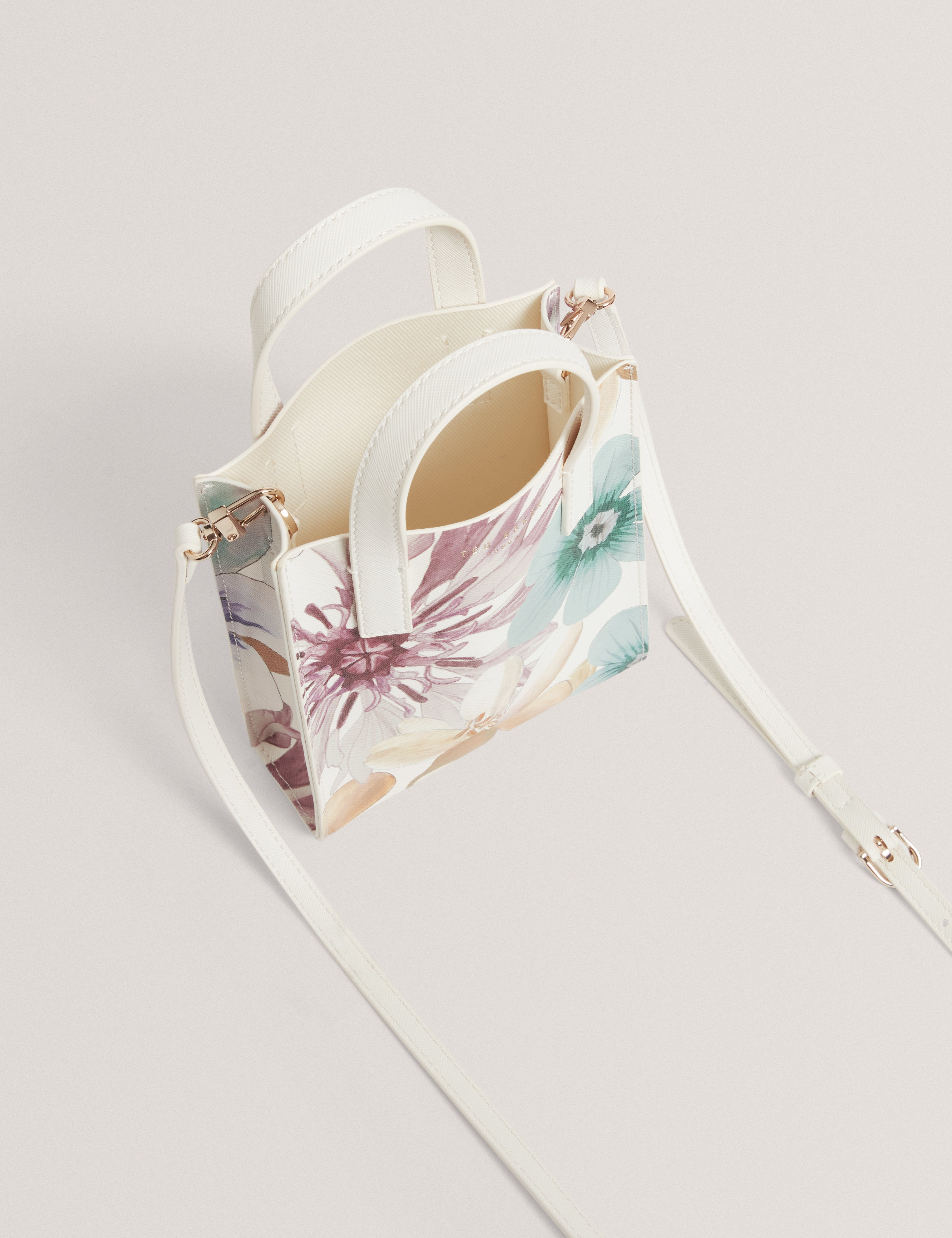 Helisi Petal Print Mini Icon Bag White