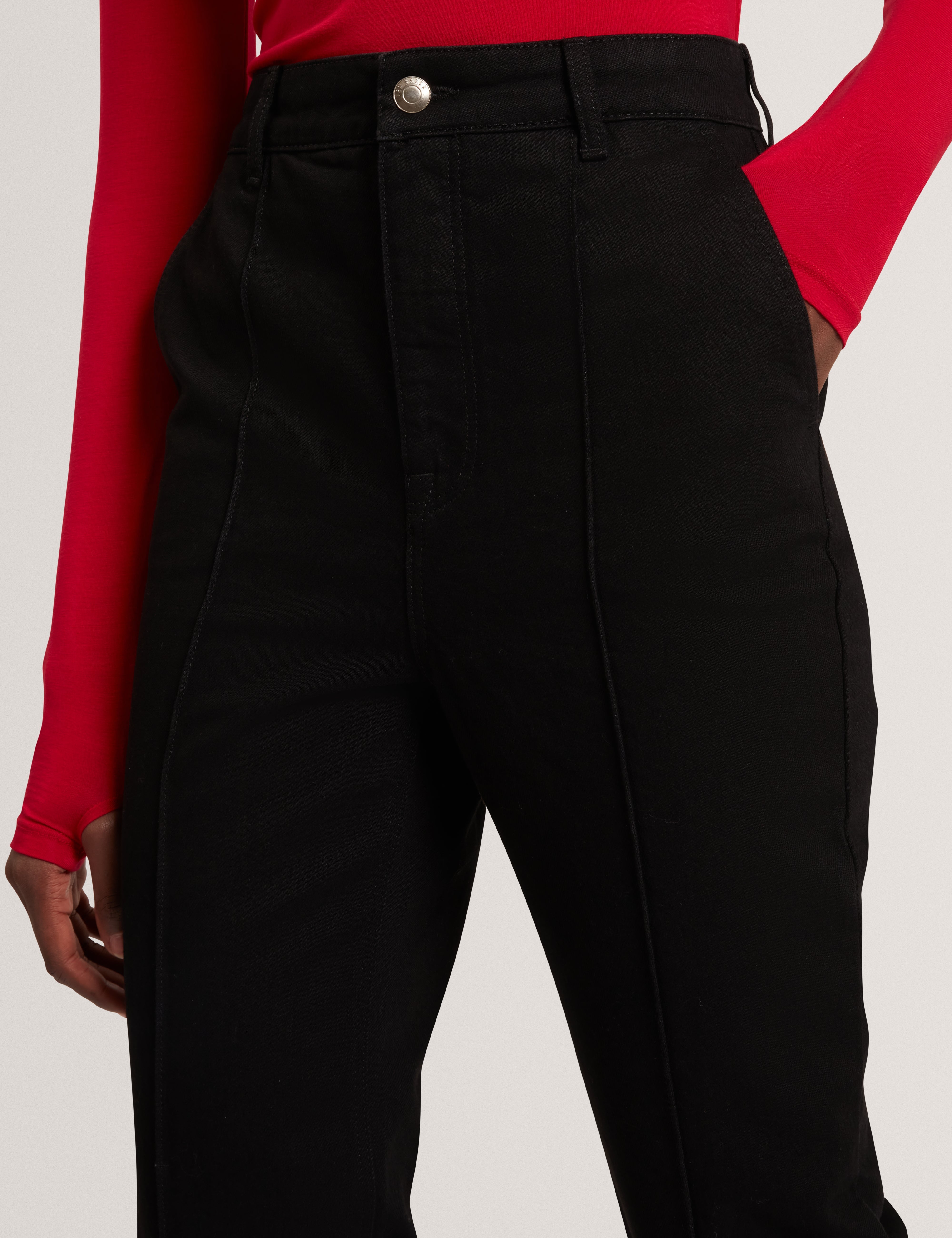 Arare Kick Flare High Rise Jeans With Pintuck Black