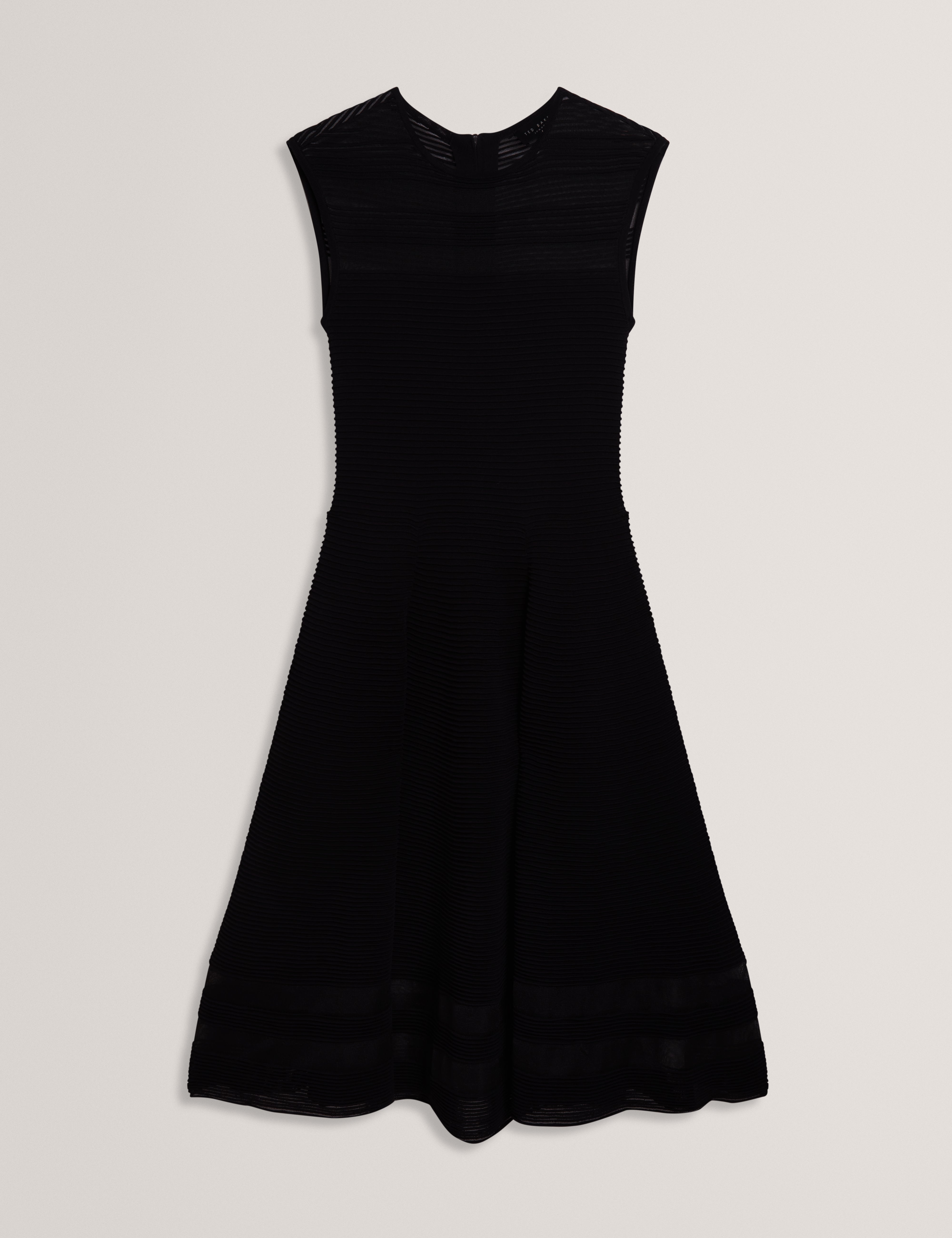 Suusaan Knitted Skater Dress With Invisible Pane Black