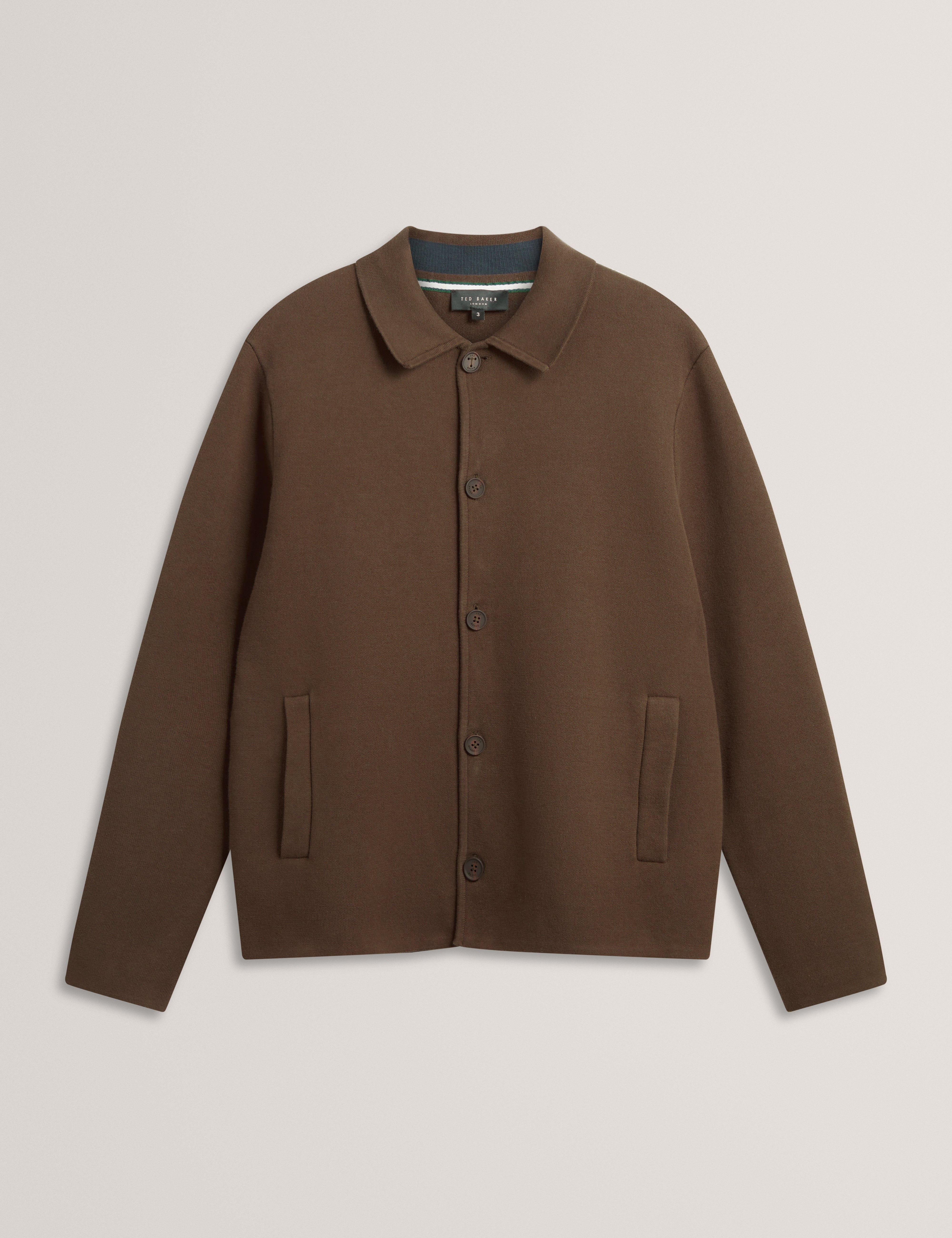 Freder Ls Heavy Knitted Jacket Khaki