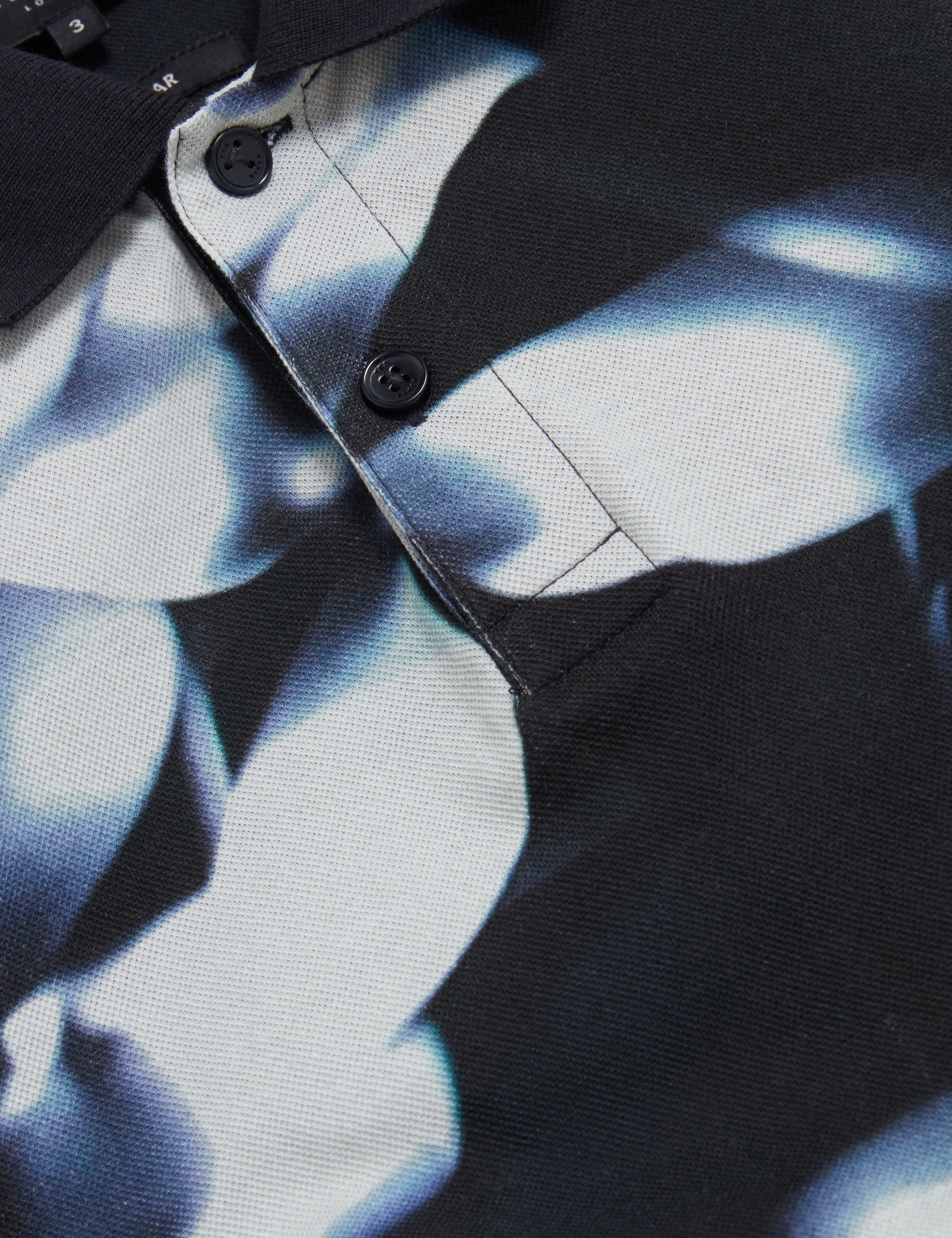 Longbri Short Sleeve Floral Print Polo Navy