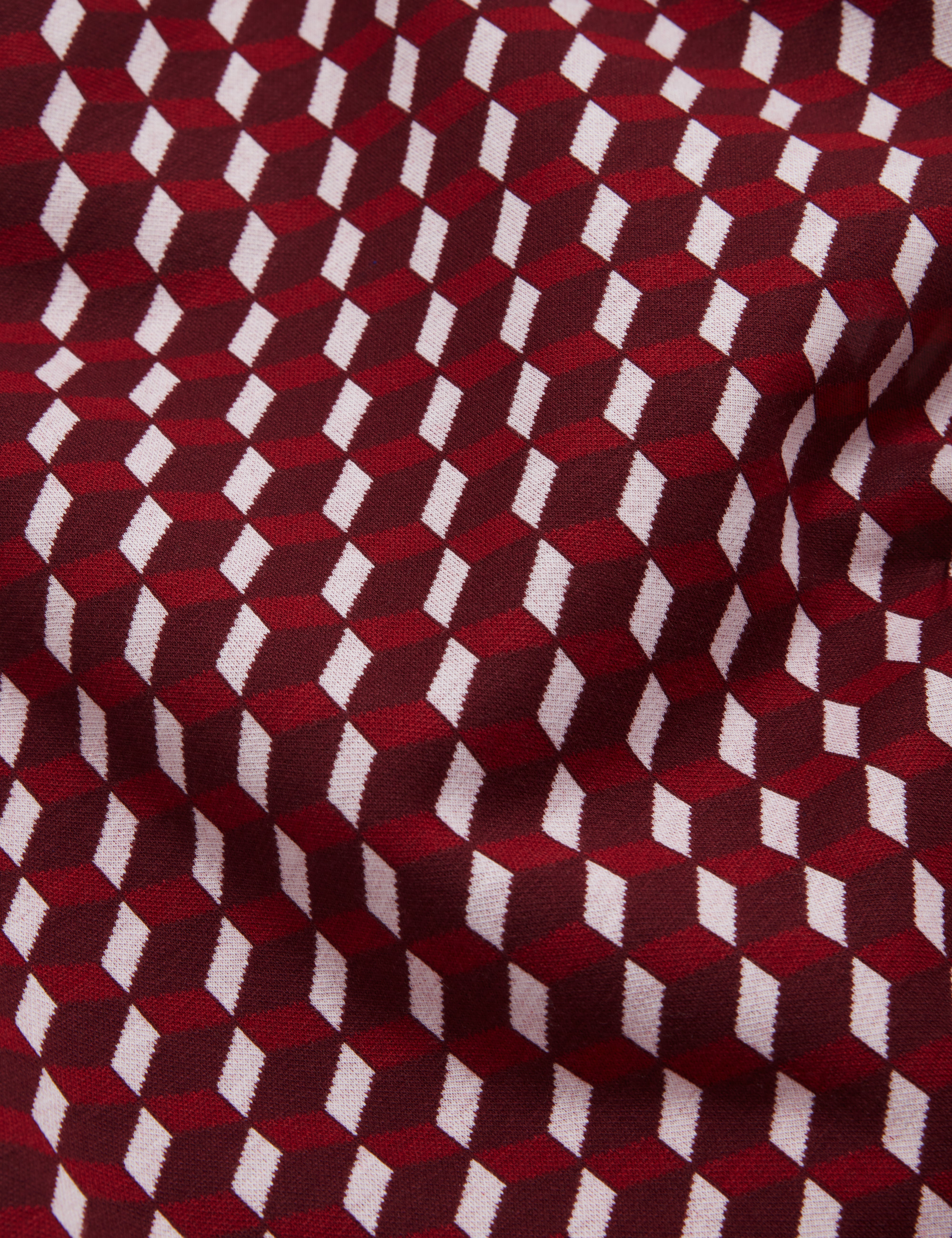 Ardyn Short Sleeve Geo Jacquard T Shirt Maroon