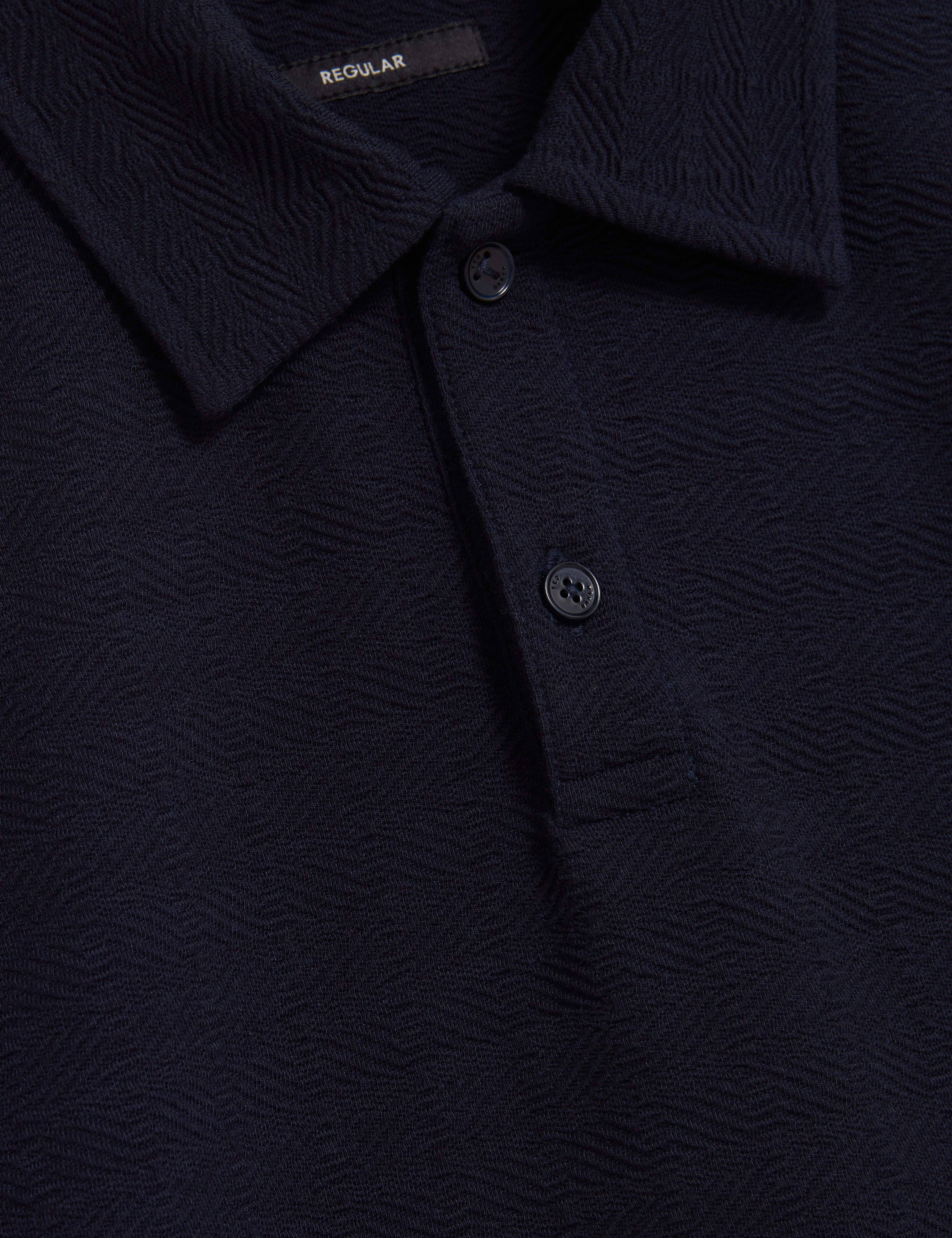 Serapa Short Sleeve Square Stitch Polo Navy