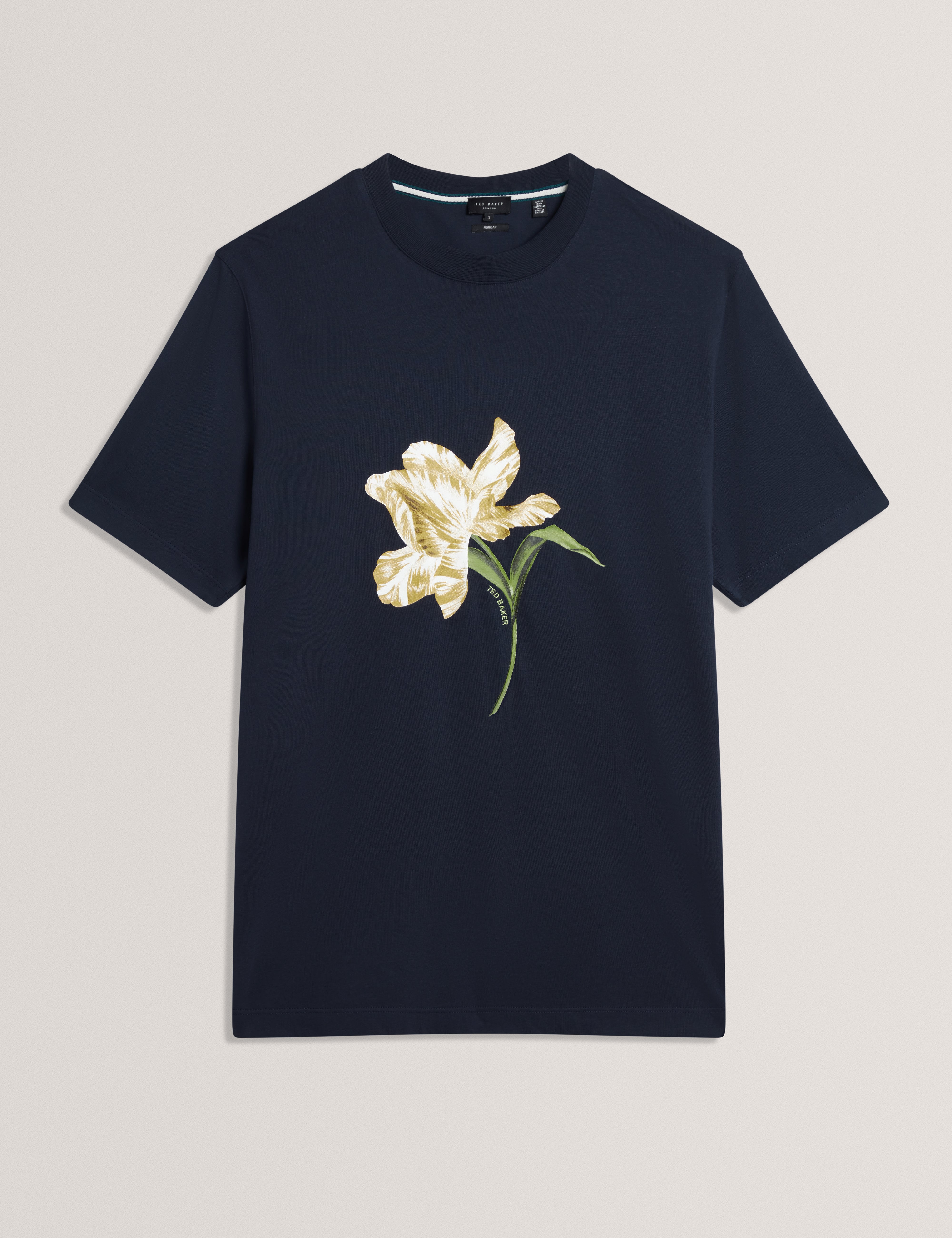 Talyssa Short Sleeve Placement Floral T Shirt Navy