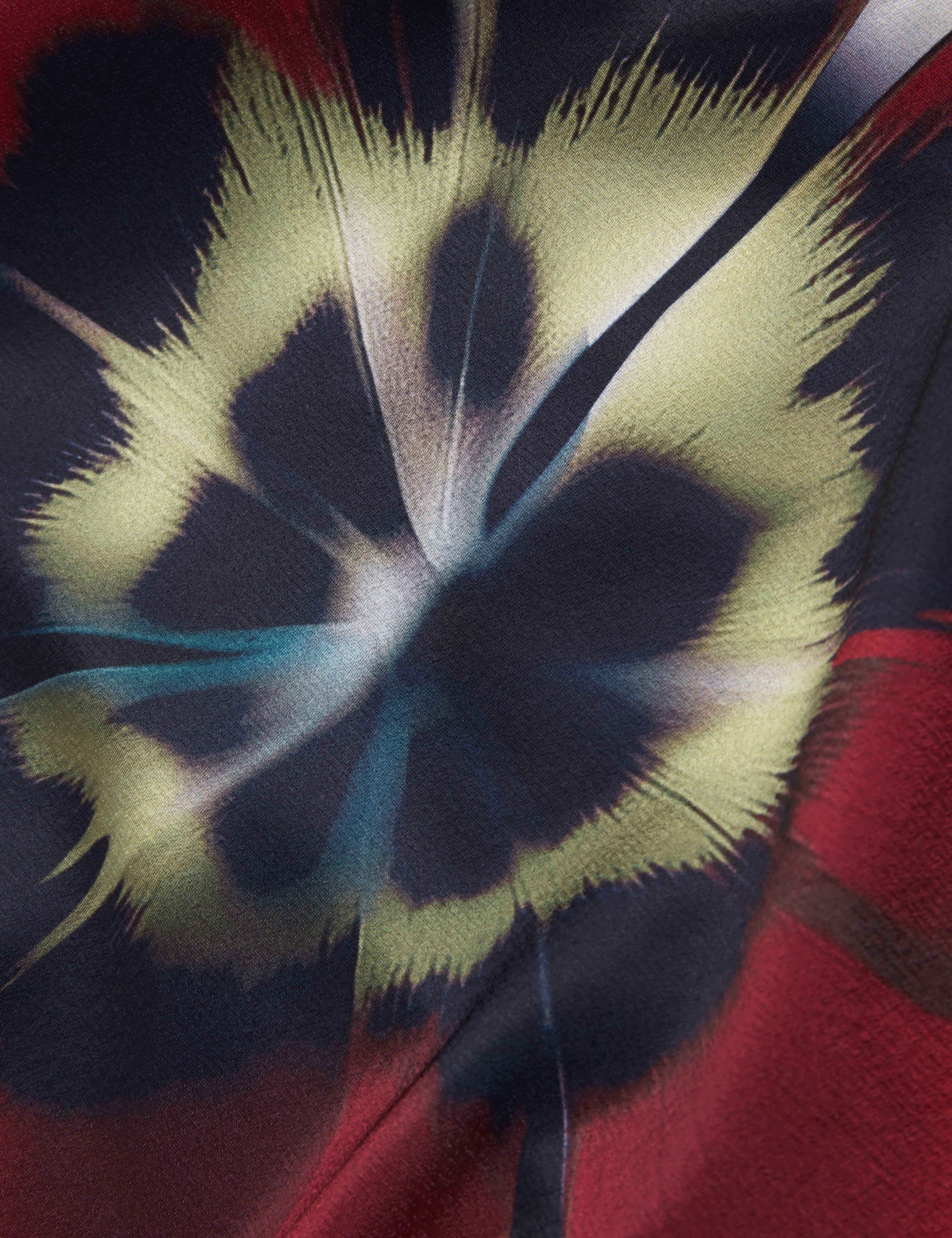 Neerah Printed Long Sleeve Midi Dress Navy