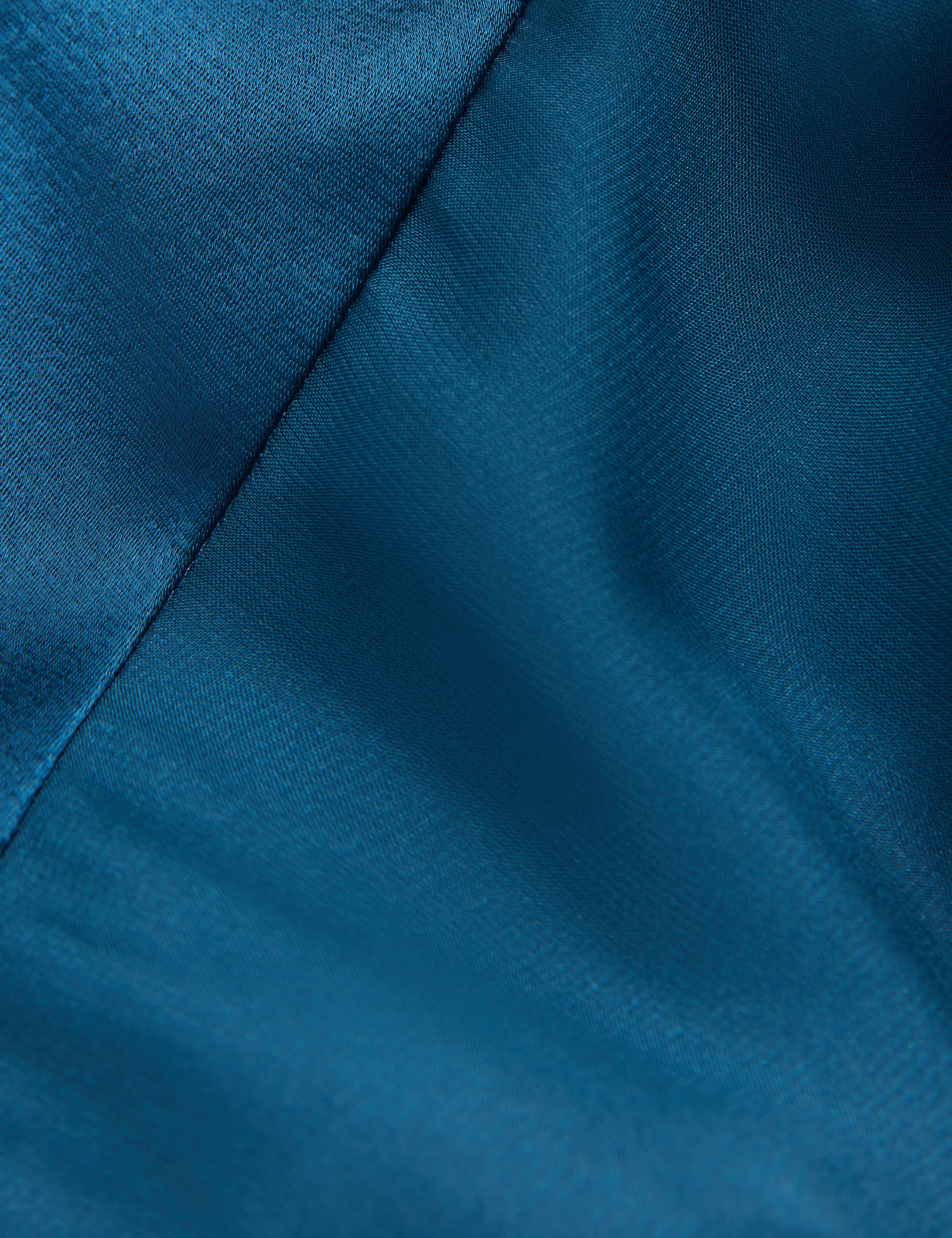 Shkye Long Sleeve Diagonal Waist Seam Maxi Dre Dk-Blue