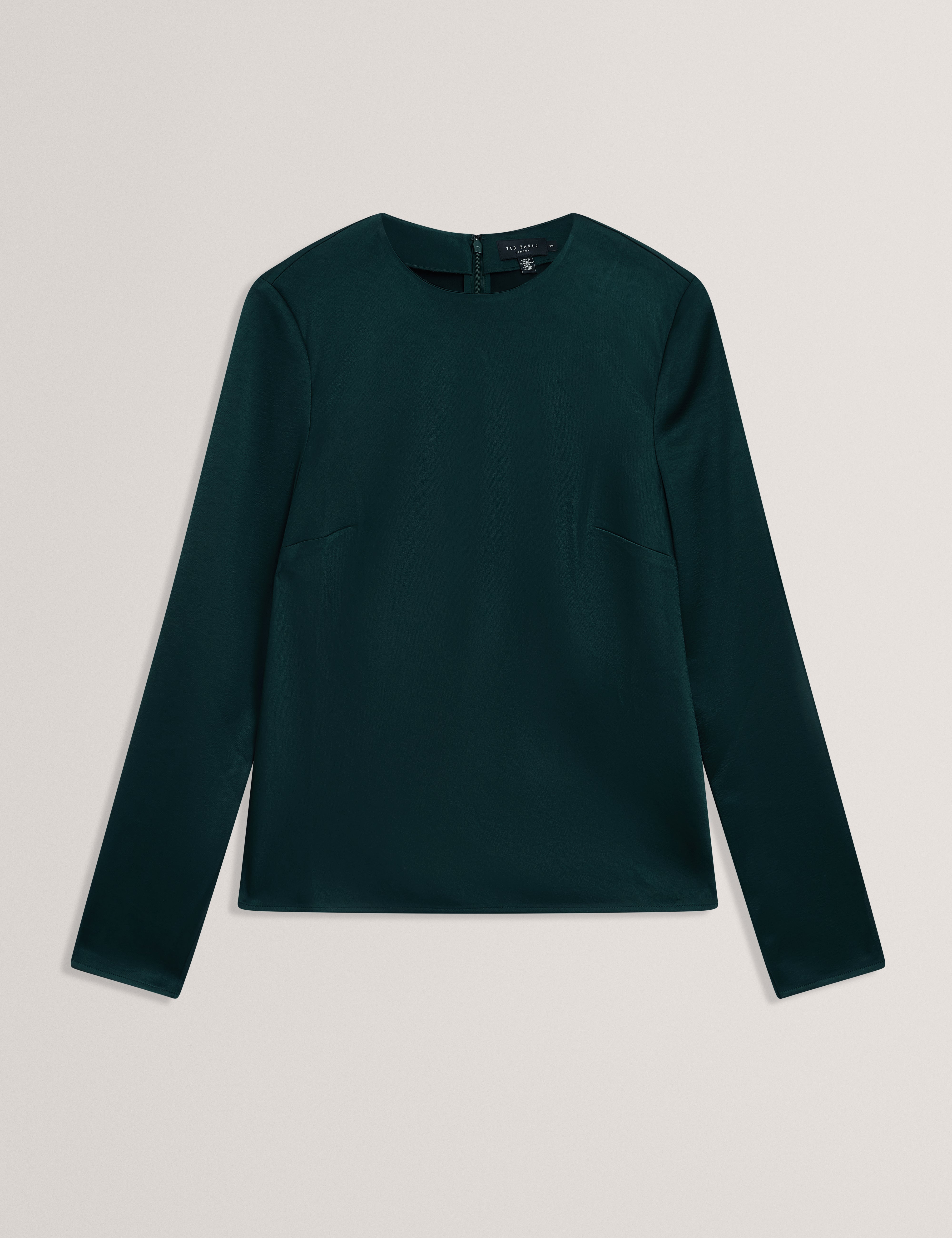 Maizyy Slit Long Sleeve Top Dk-Green