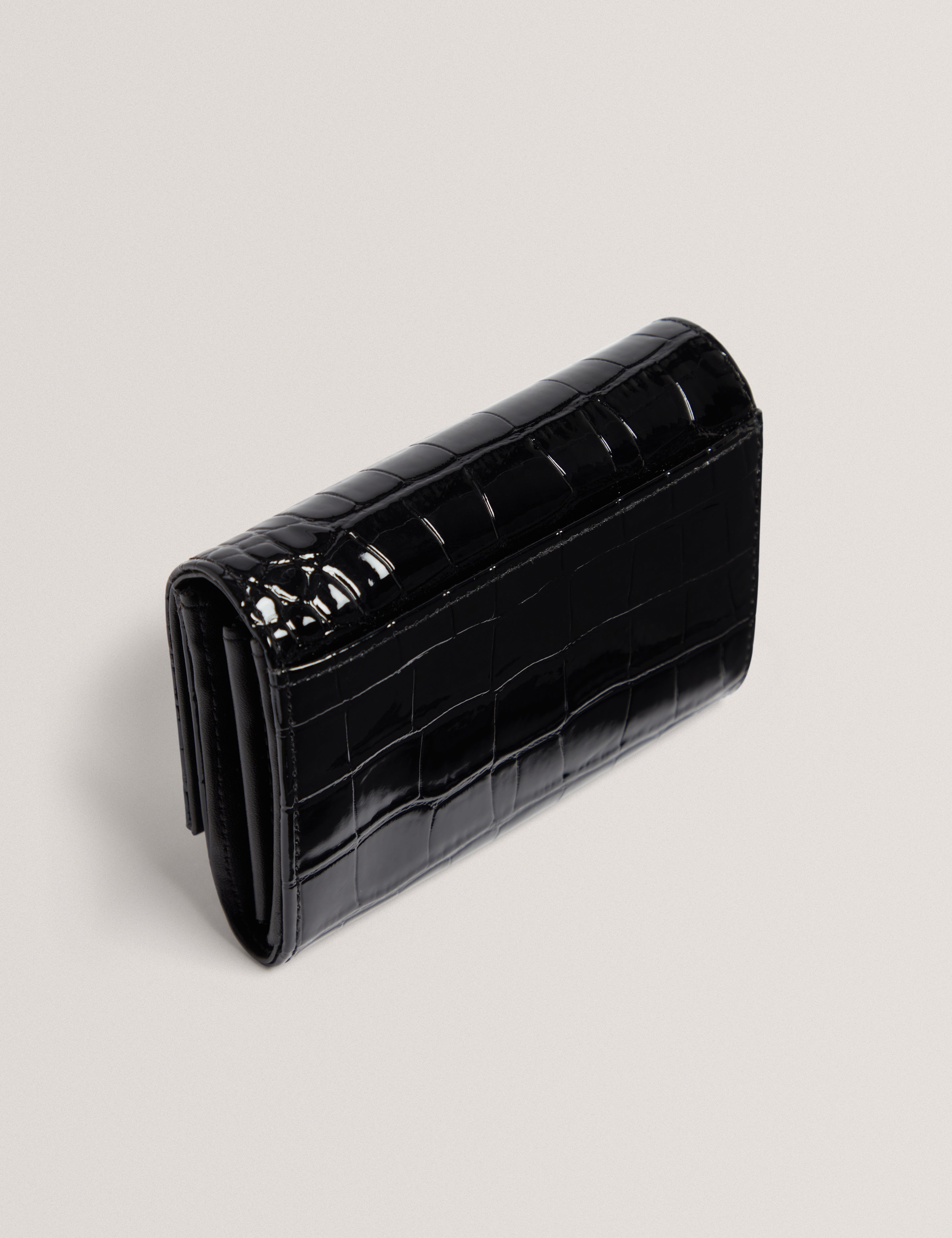 Valliaa Croc Effect Small Purse Black