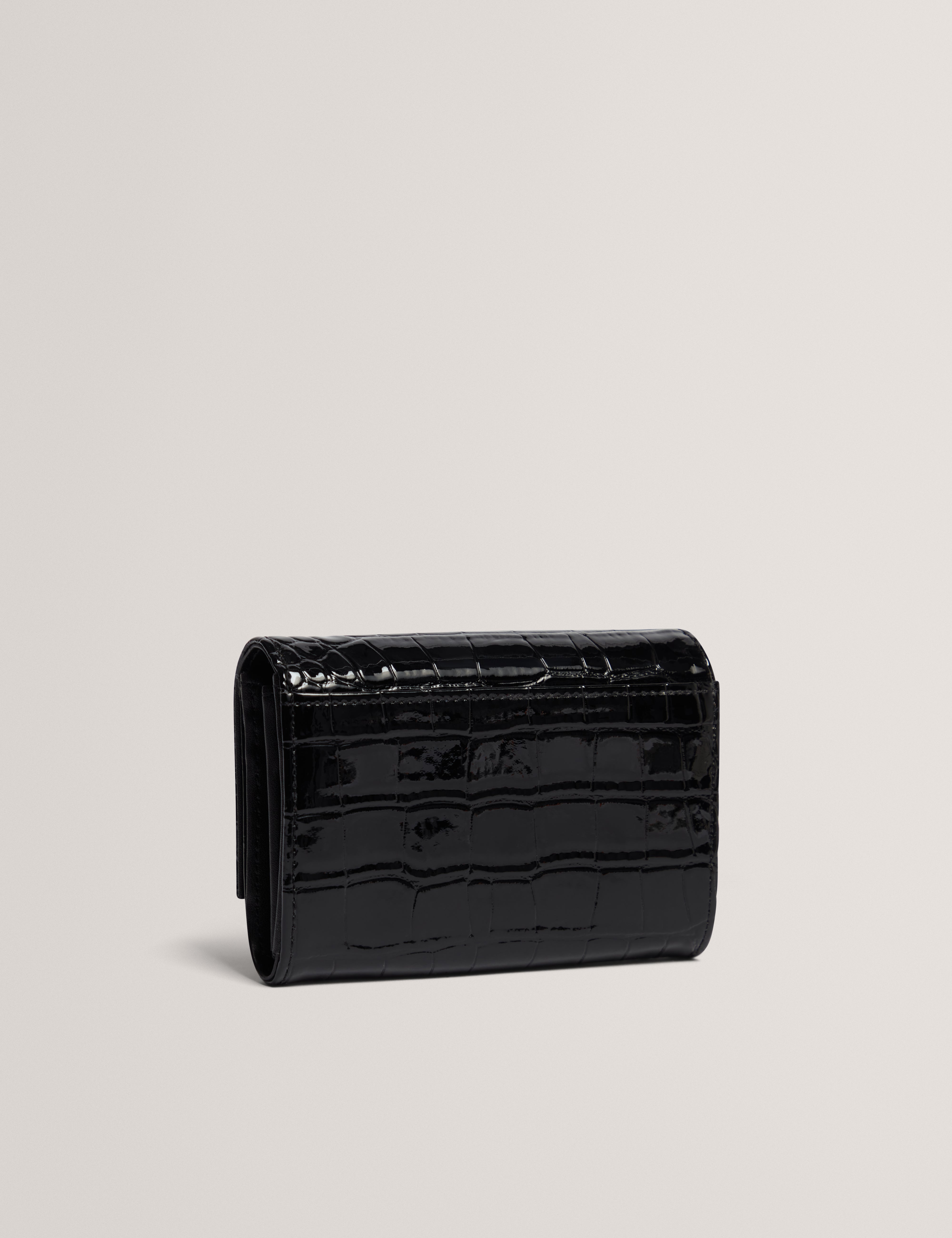 Valliaa Croc Effect Small Purse Black