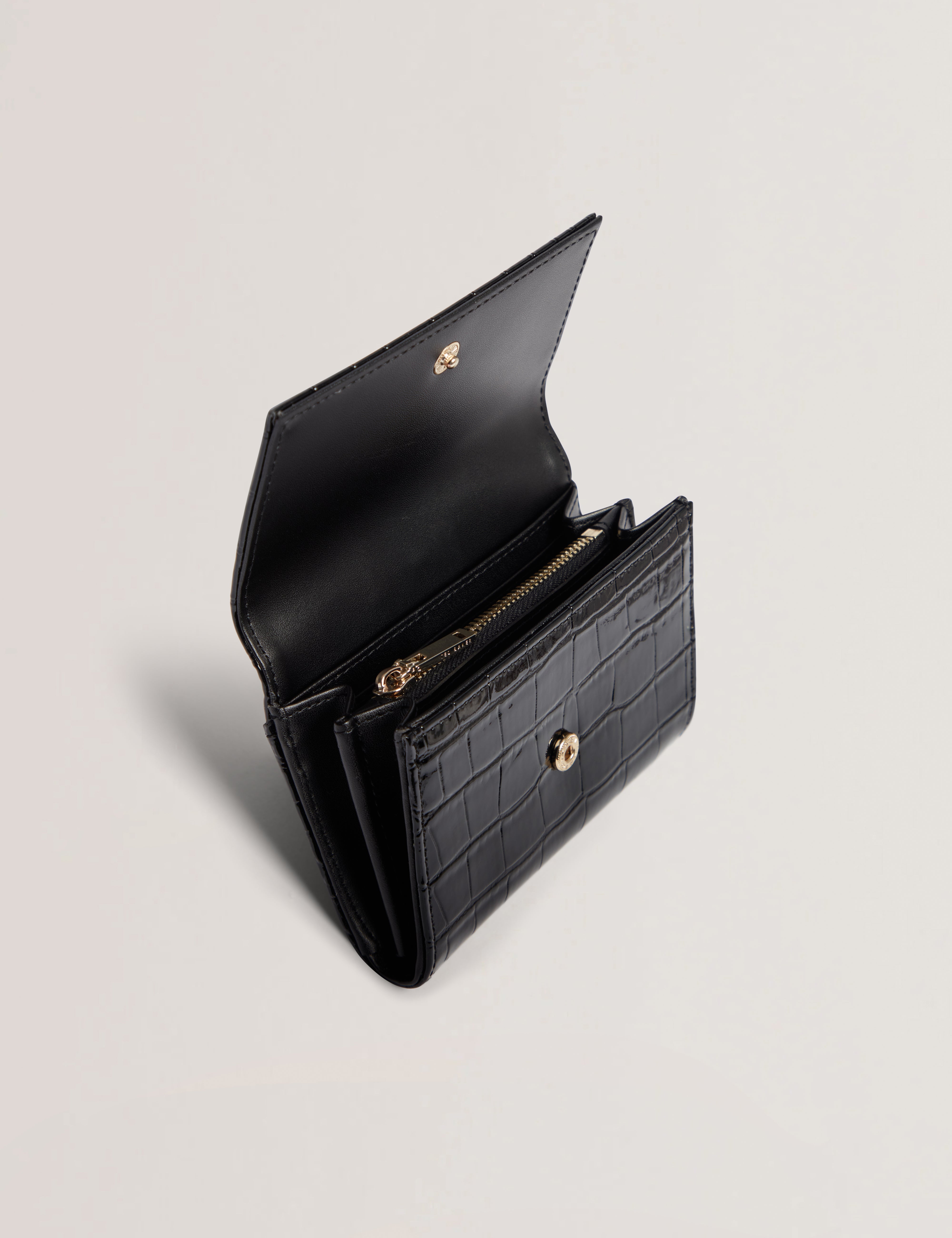 Valliaa Croc Effect Small Purse Black