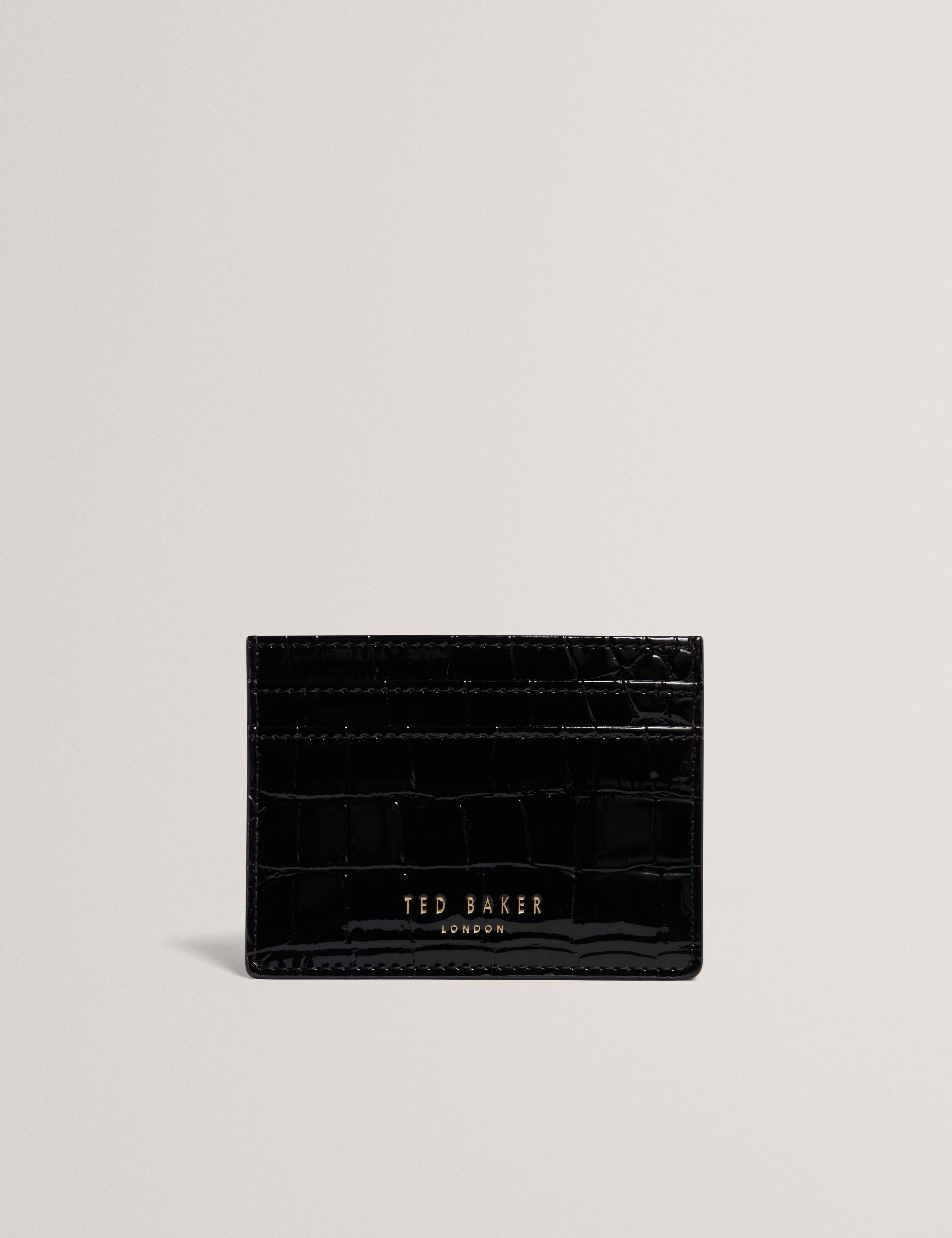 Varenya Croc Effect Card Holder Black
