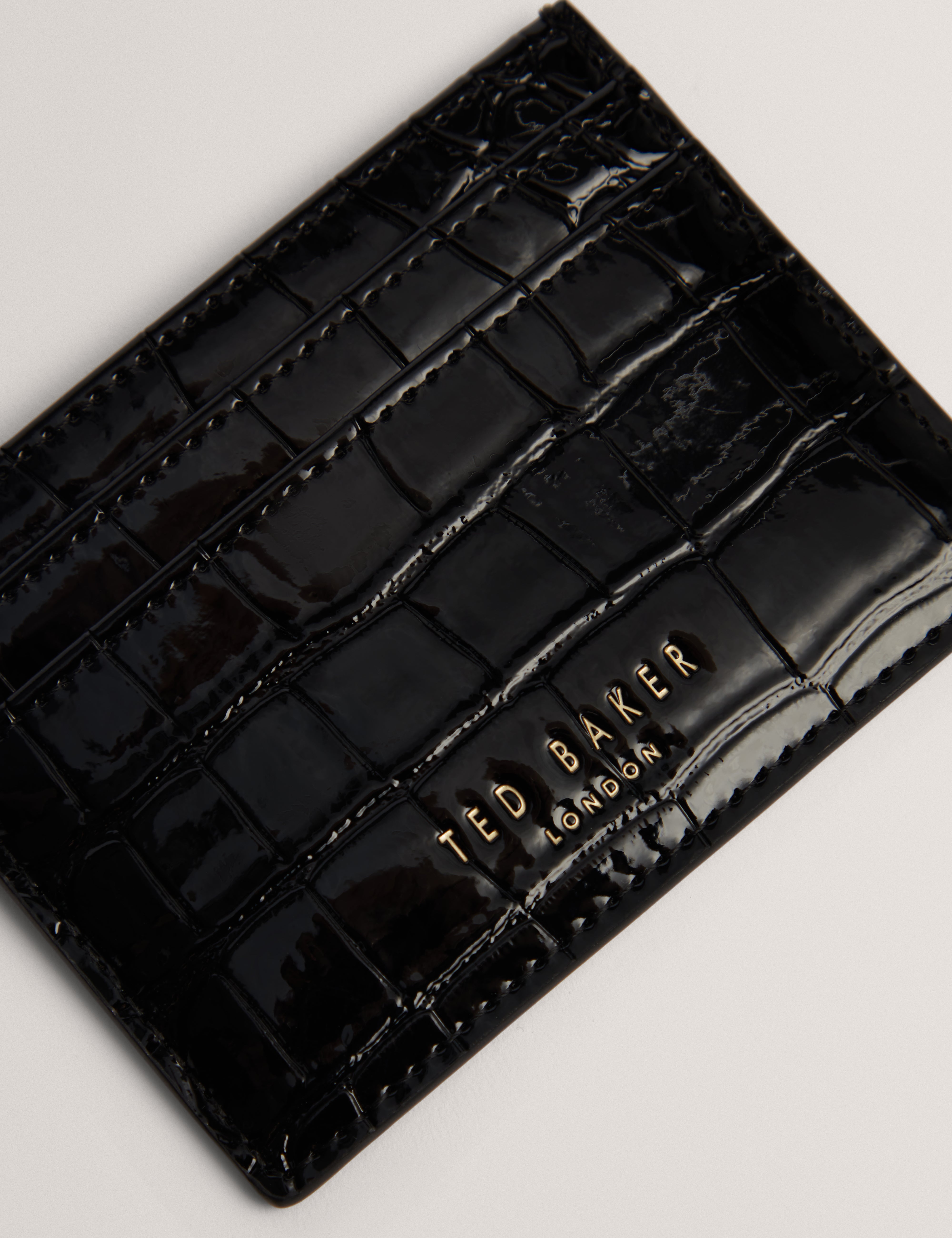 Varenya Croc Effect Card Holder Black