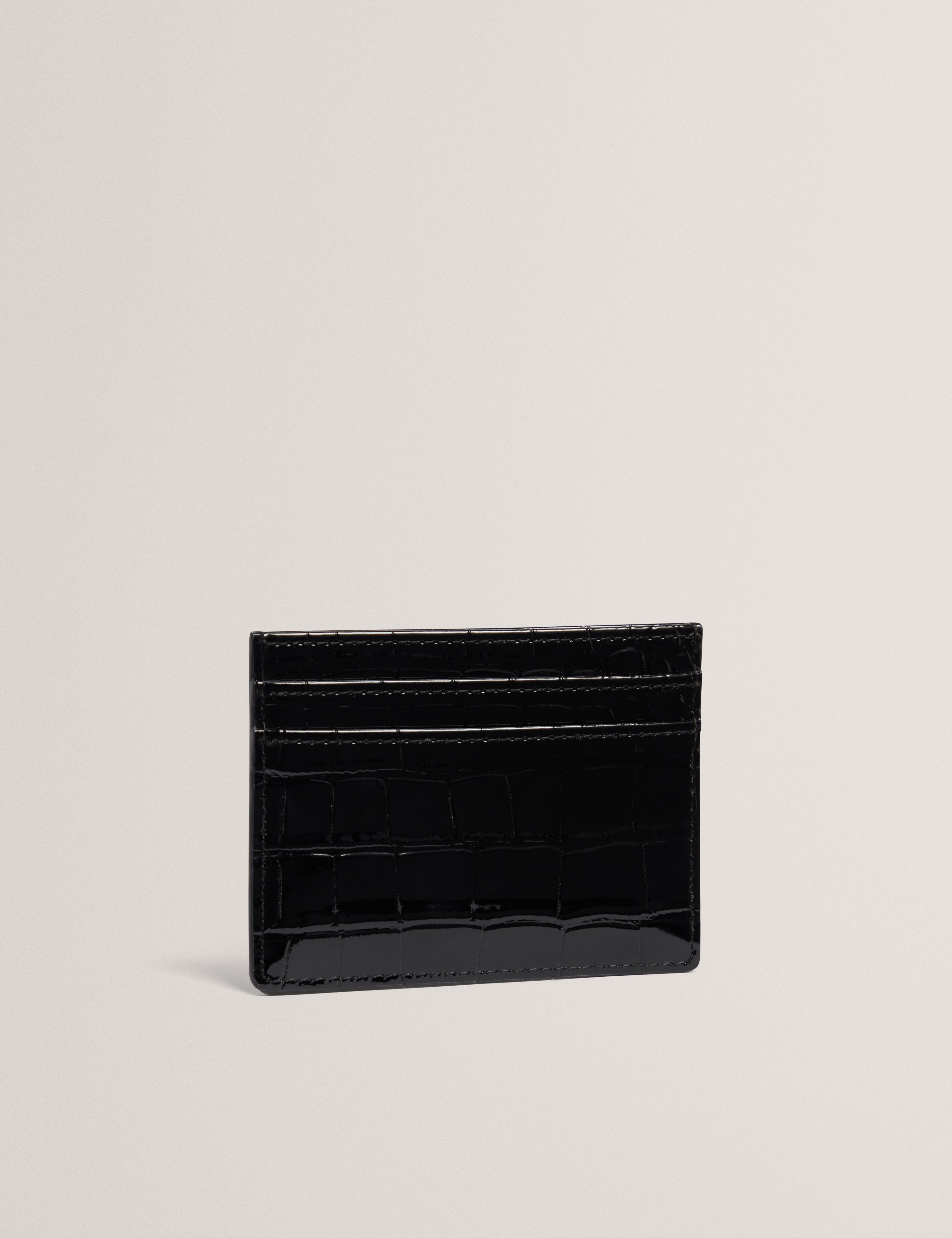 Varenya Croc Effect Card Holder Black