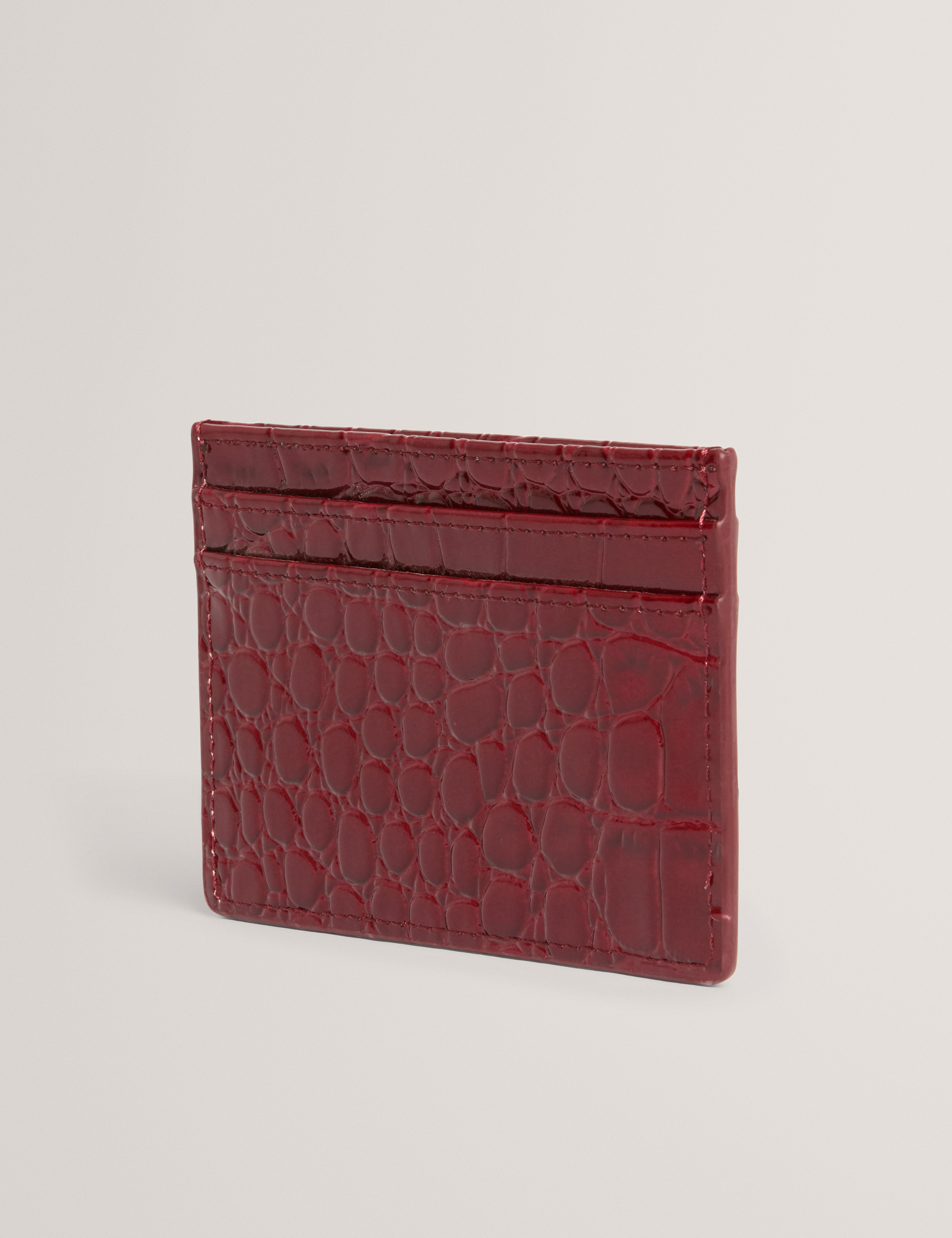 Varenya Croc Effect Card Holder Wine