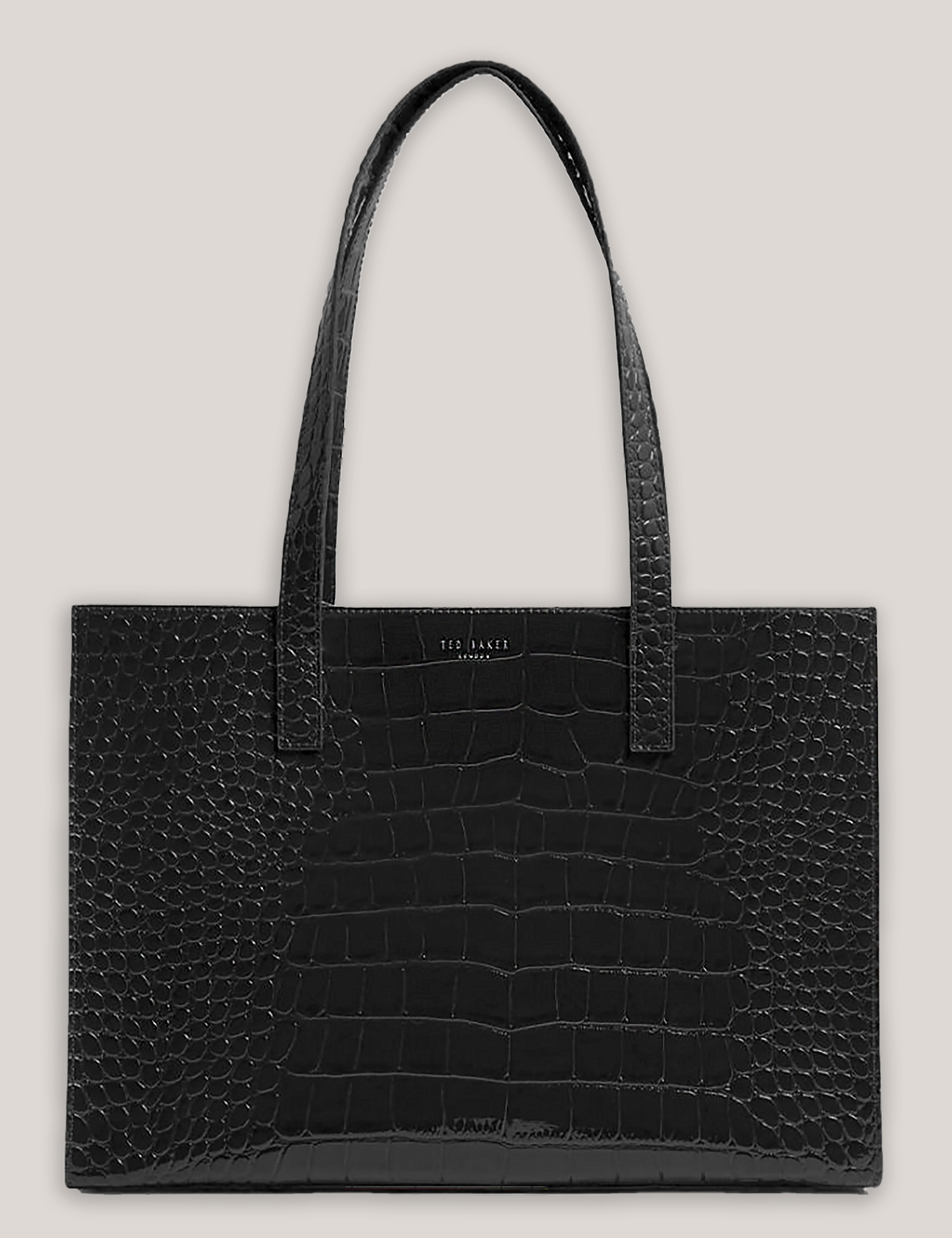 Welona E/W Croc Effect Elongated Icon Bag Black