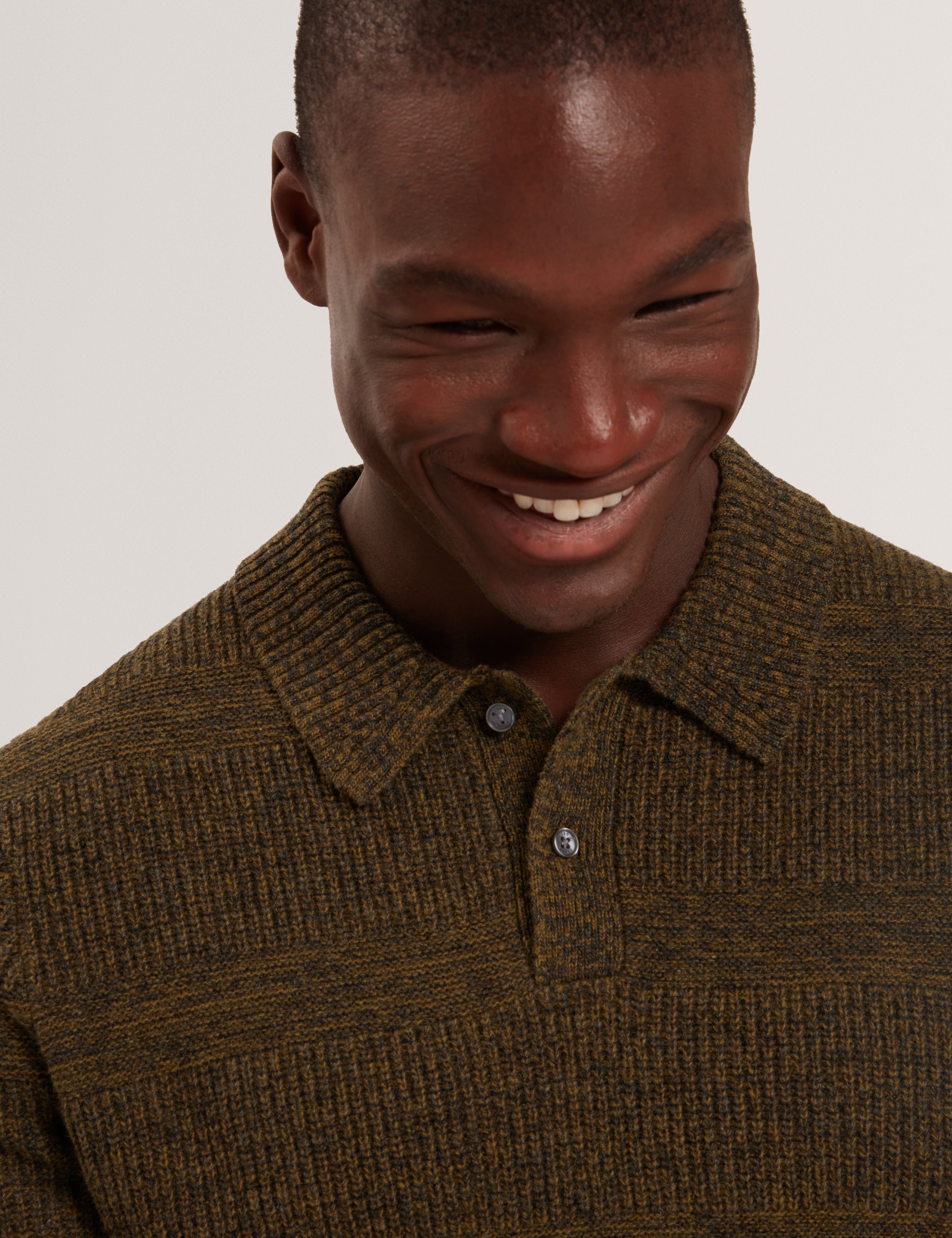 Mavik Short Sleeve Twist Stith Detail Polo Brown-Tan