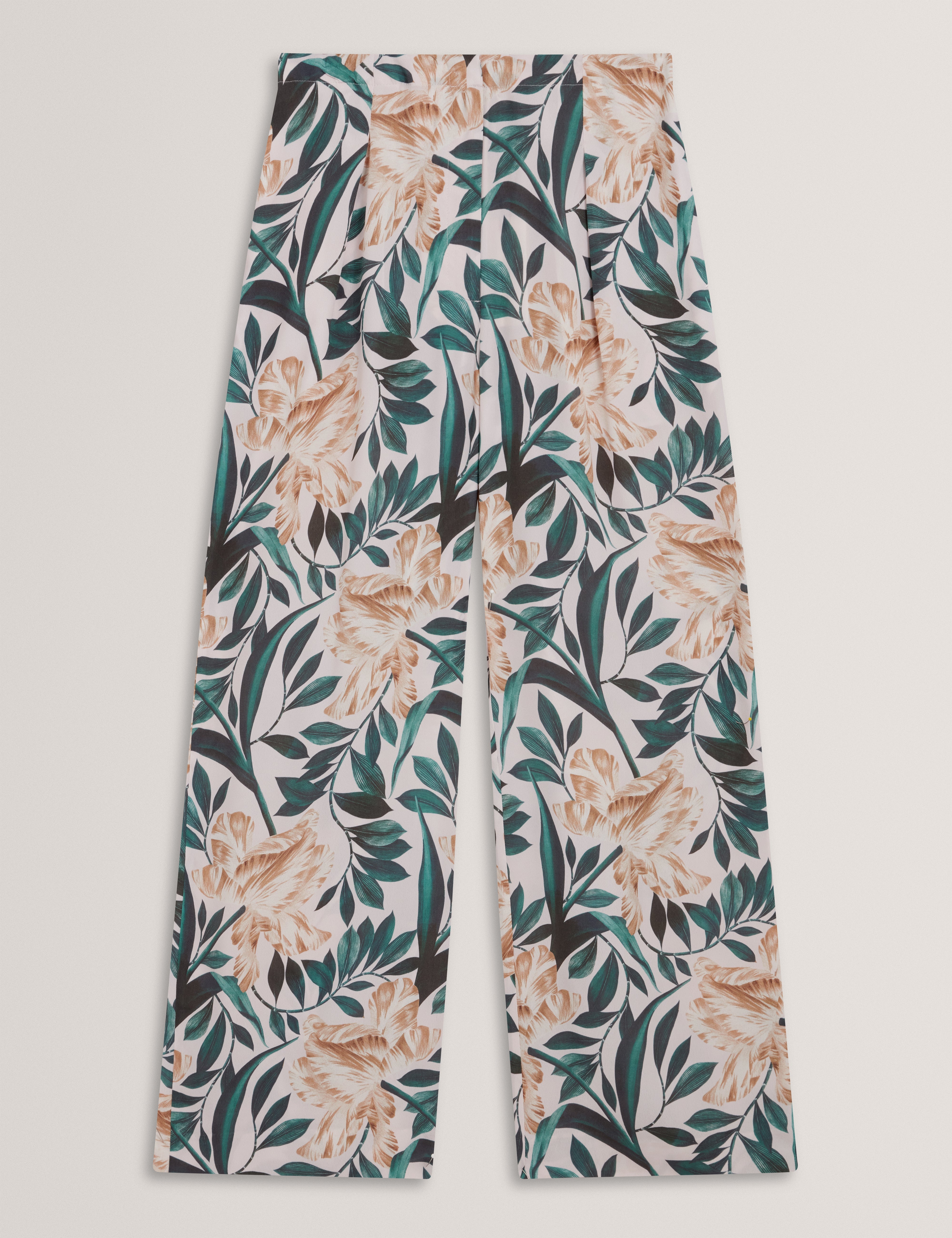 Griesha Printed Mid Rise Straight Leg Trouser Cream