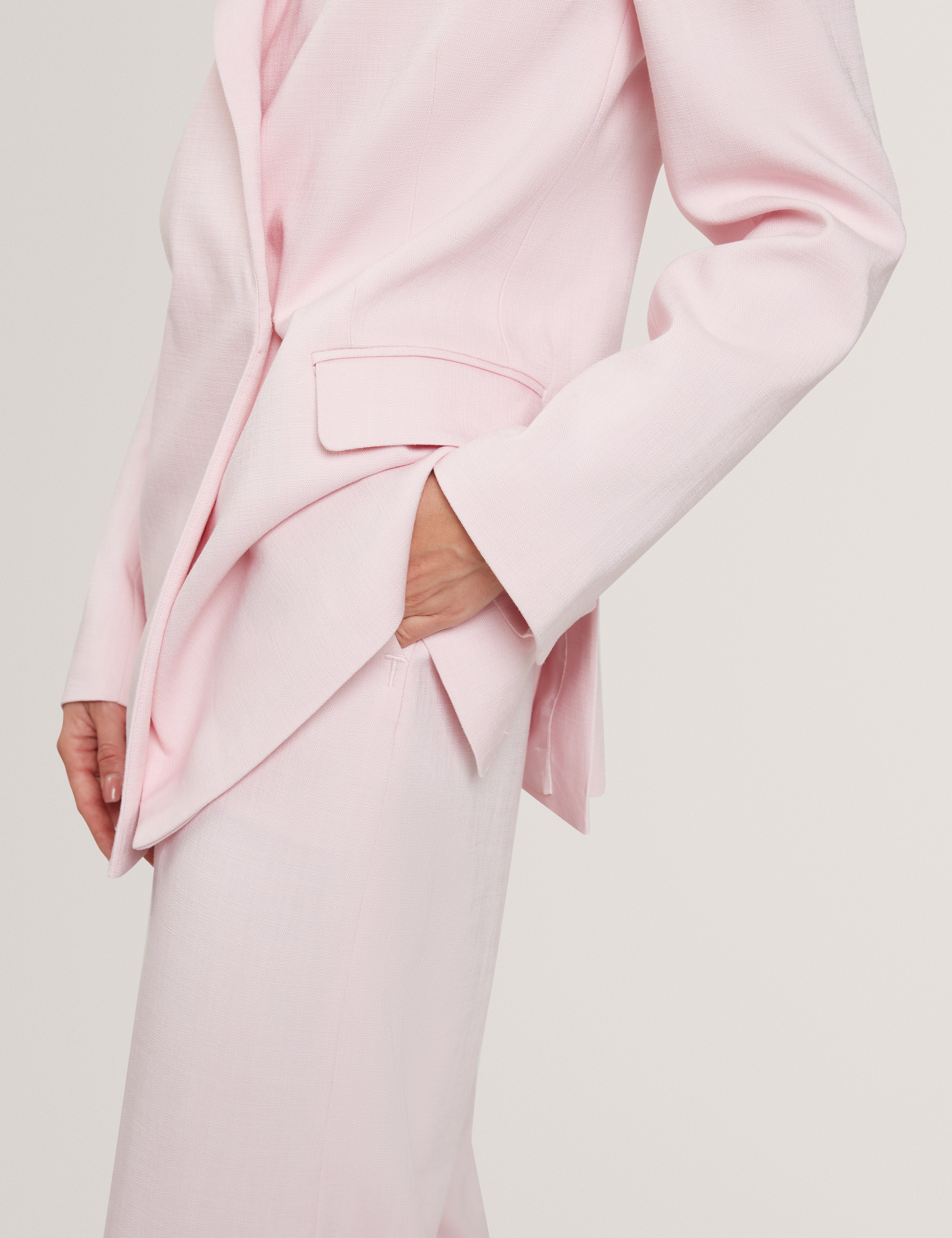 Peyaan Relaxed Longline Blazer Lt-Pink