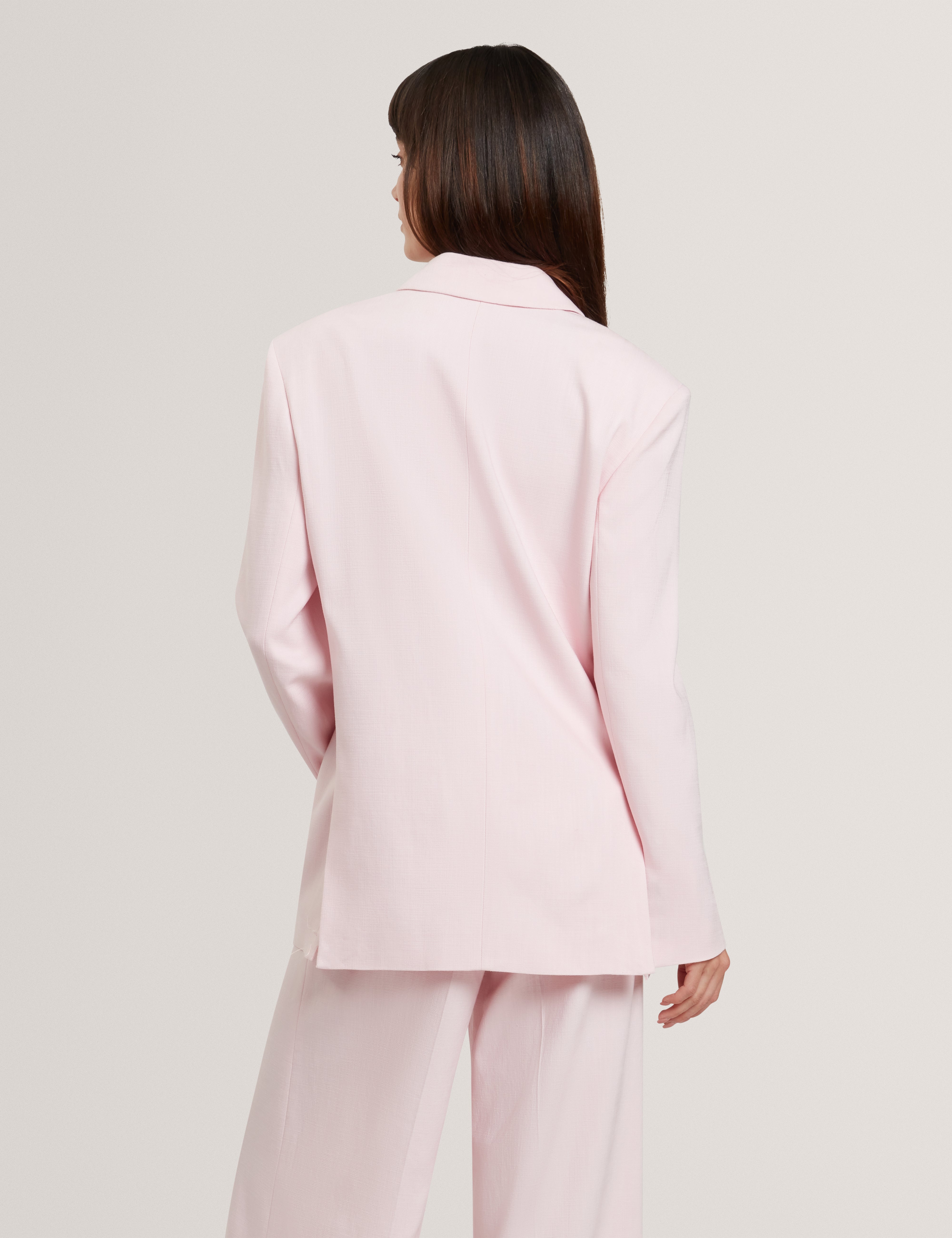 Peyaan Relaxed Longline Blazer Lt-Pink