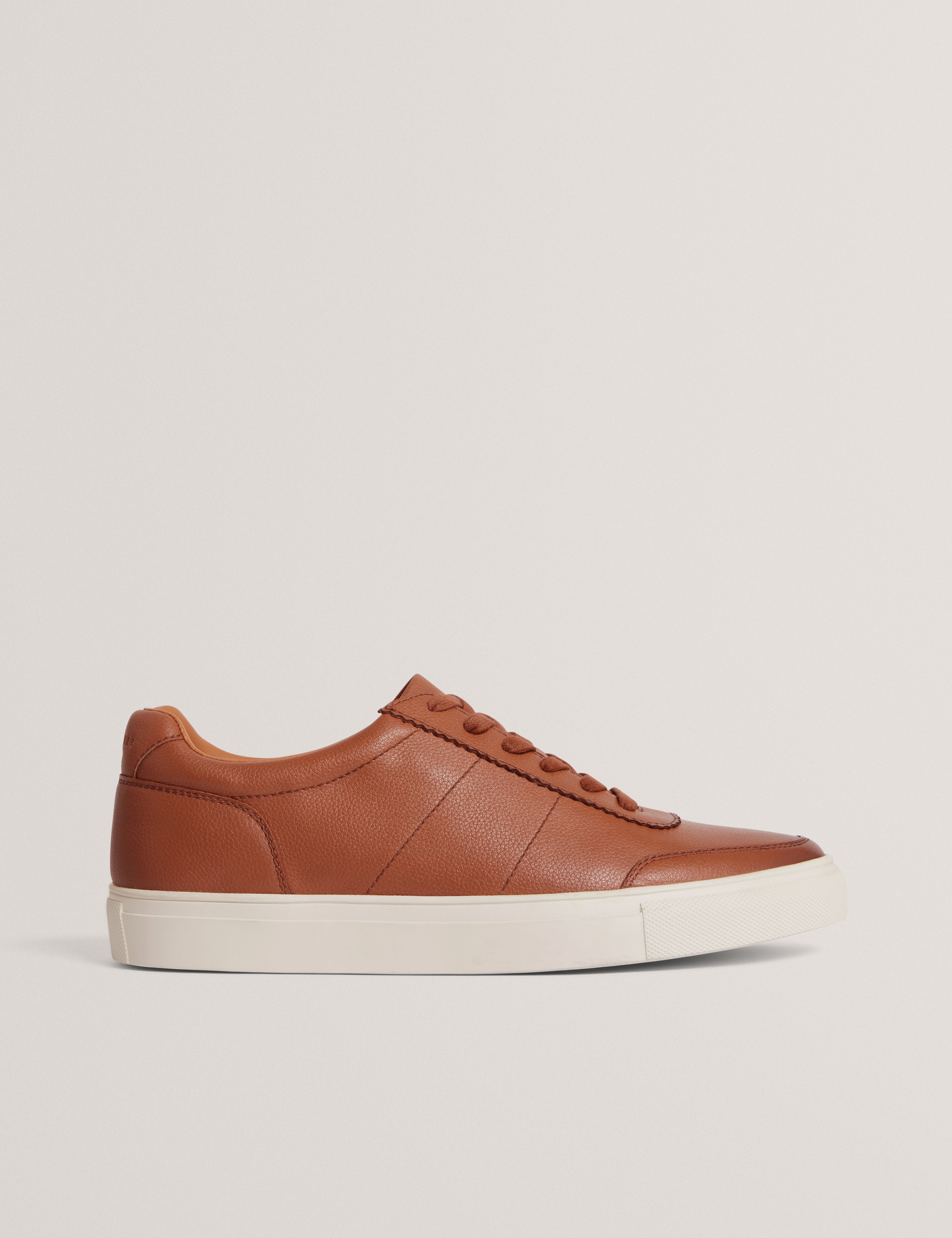 Kerison Pebbled Leather Trainer Tan