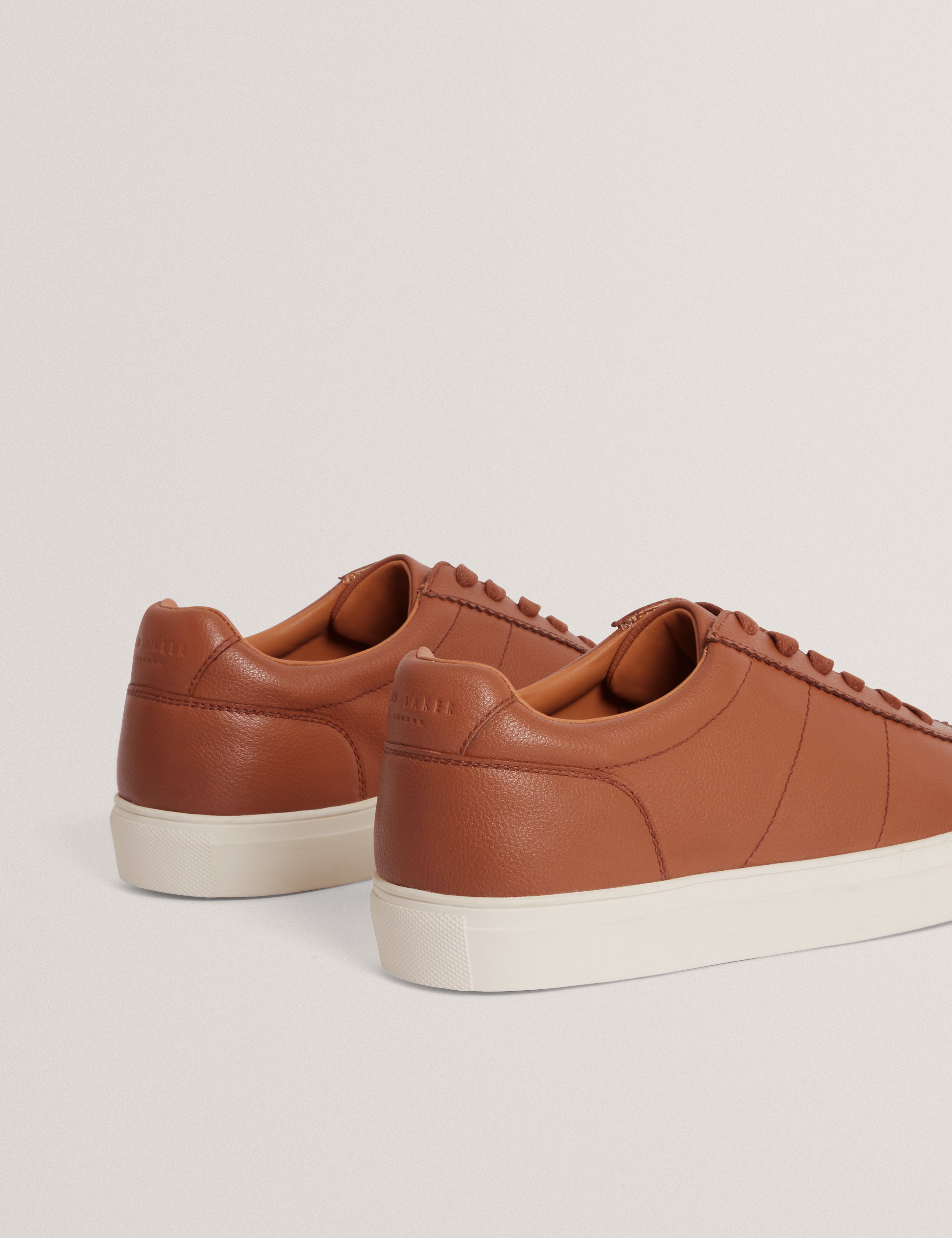 Kerison Pebbled Leather Trainer Tan