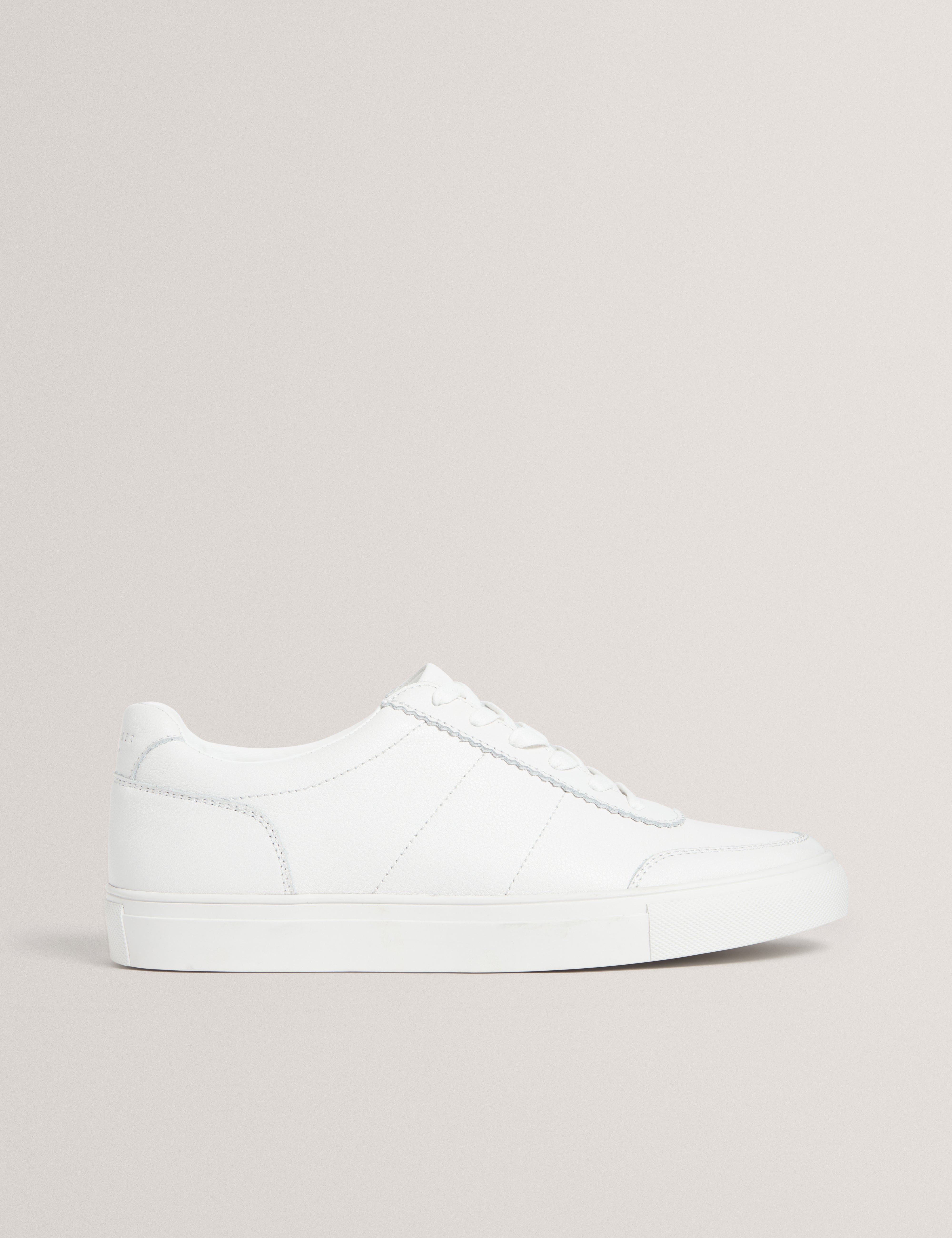 Kerison Pebbled Leather Trainer White