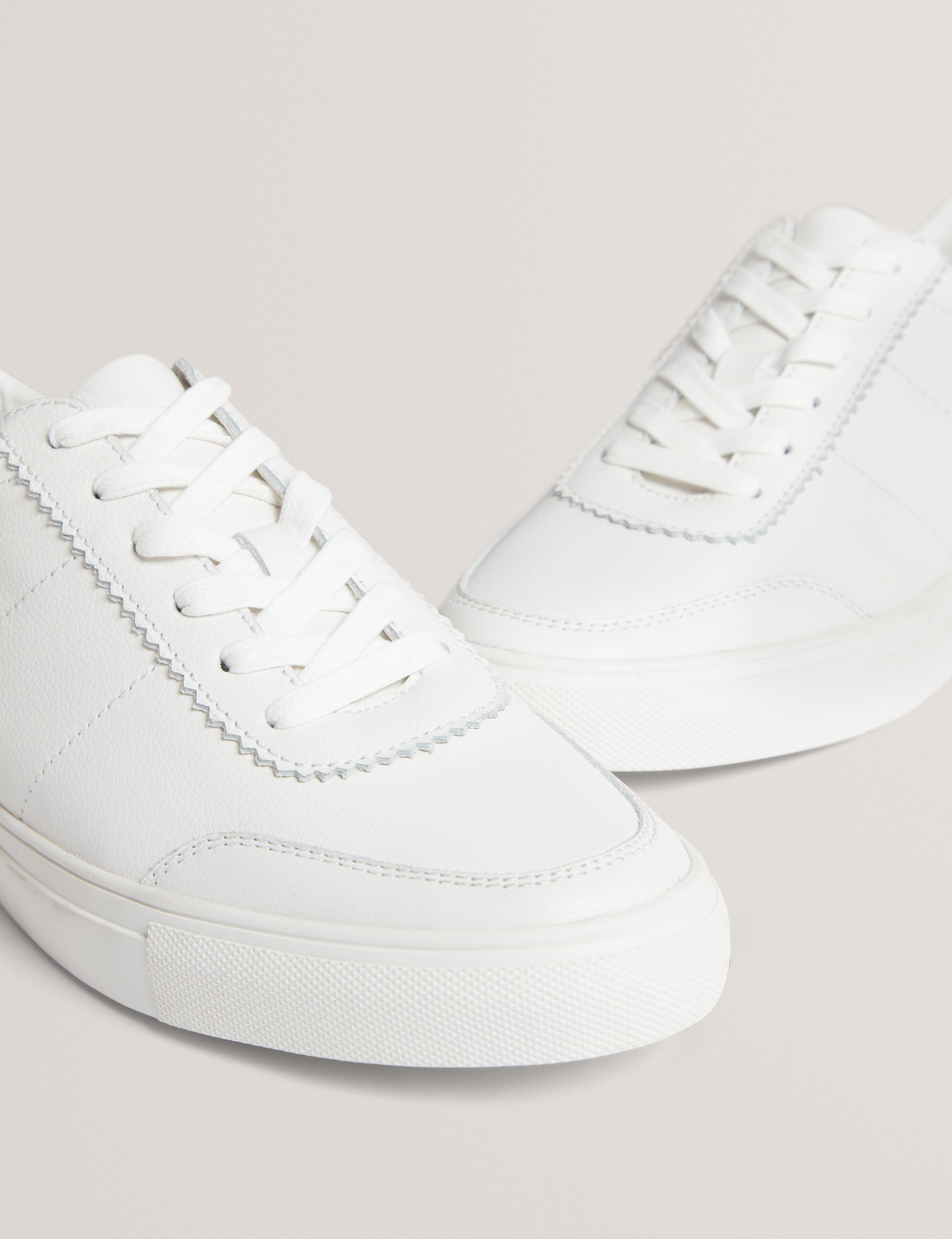 Kerison Pebbled Leather Trainer White