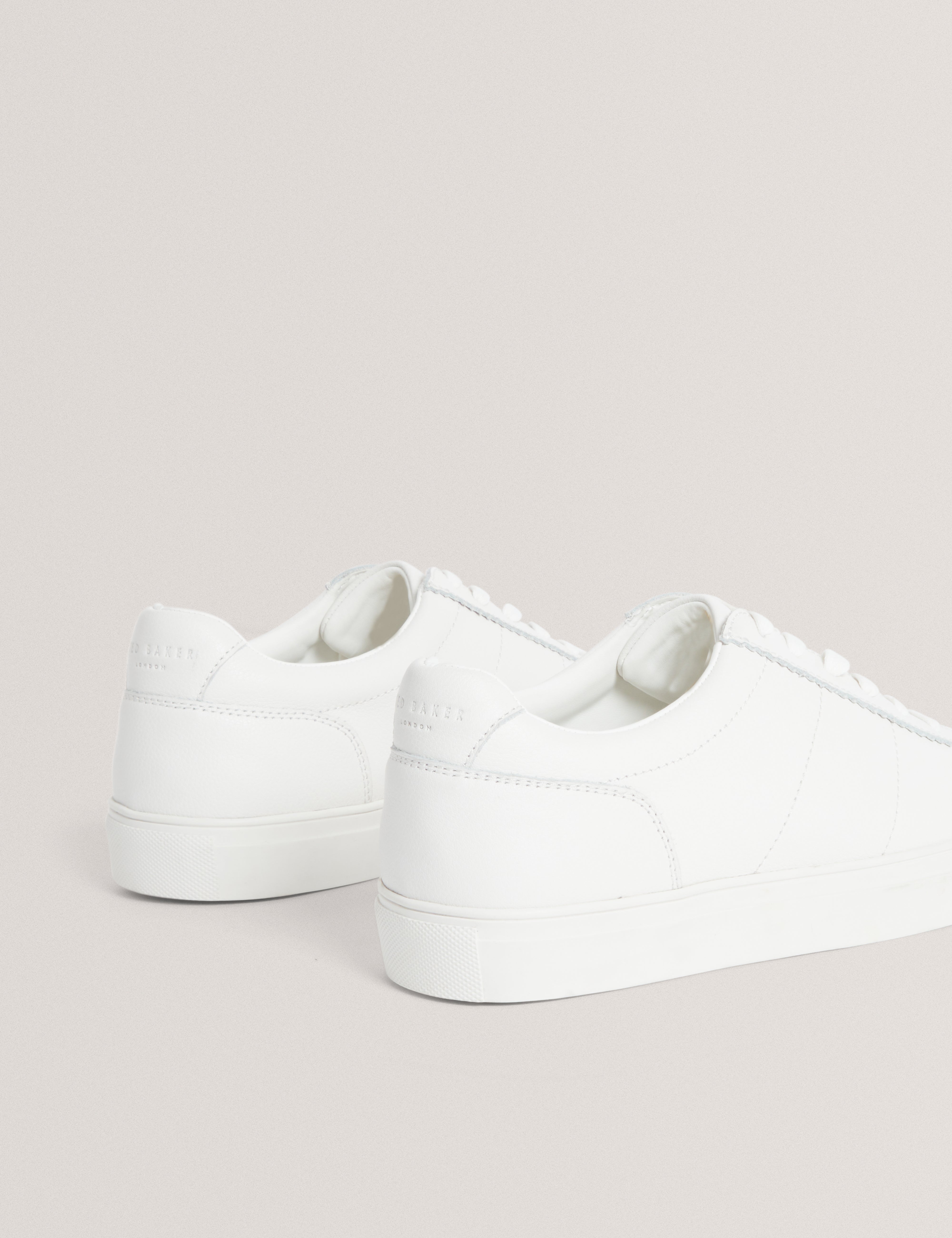 Kerison Pebbled Leather Trainer White