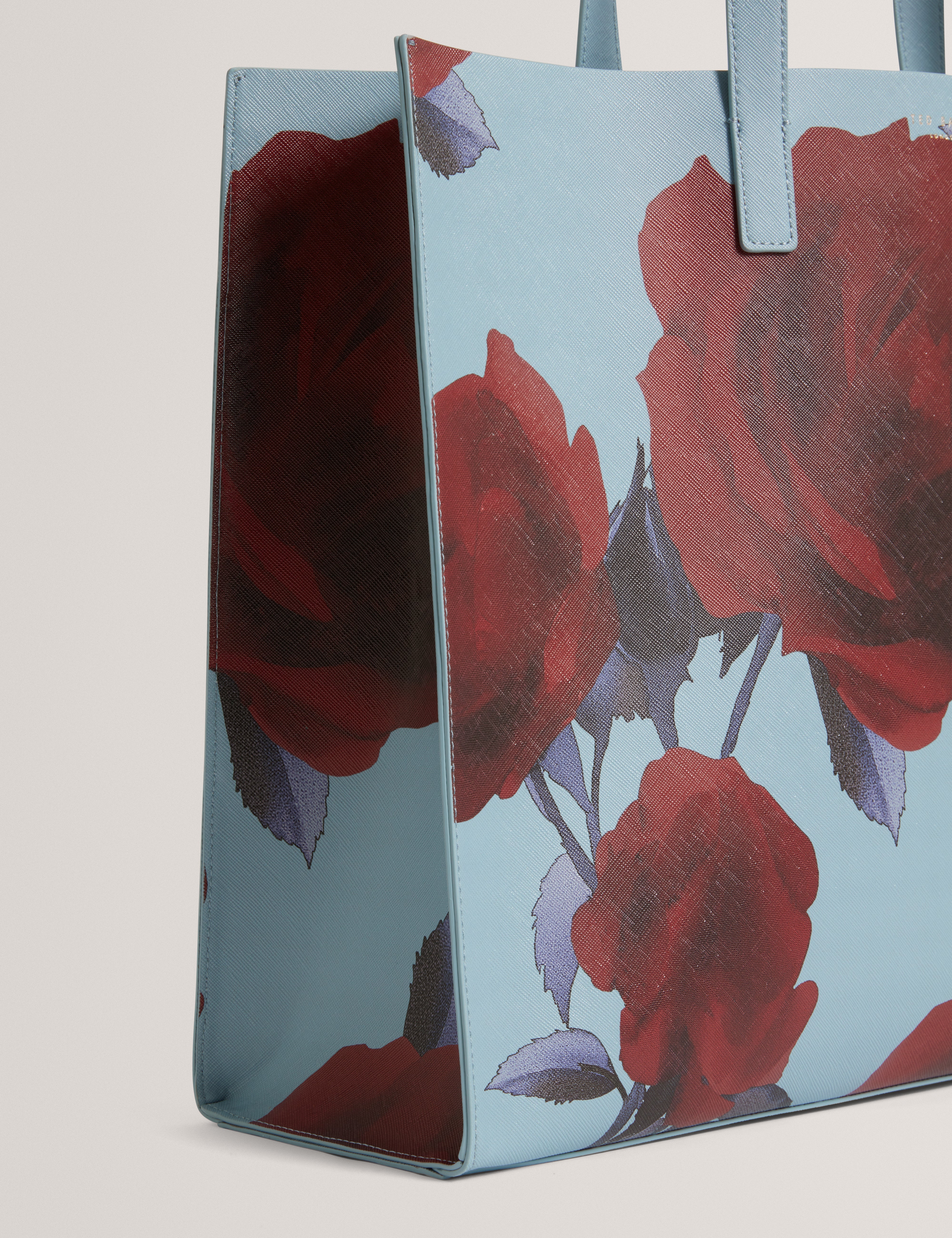 Emberli Extra Large Rose Print Icon Bag Mid-Blue