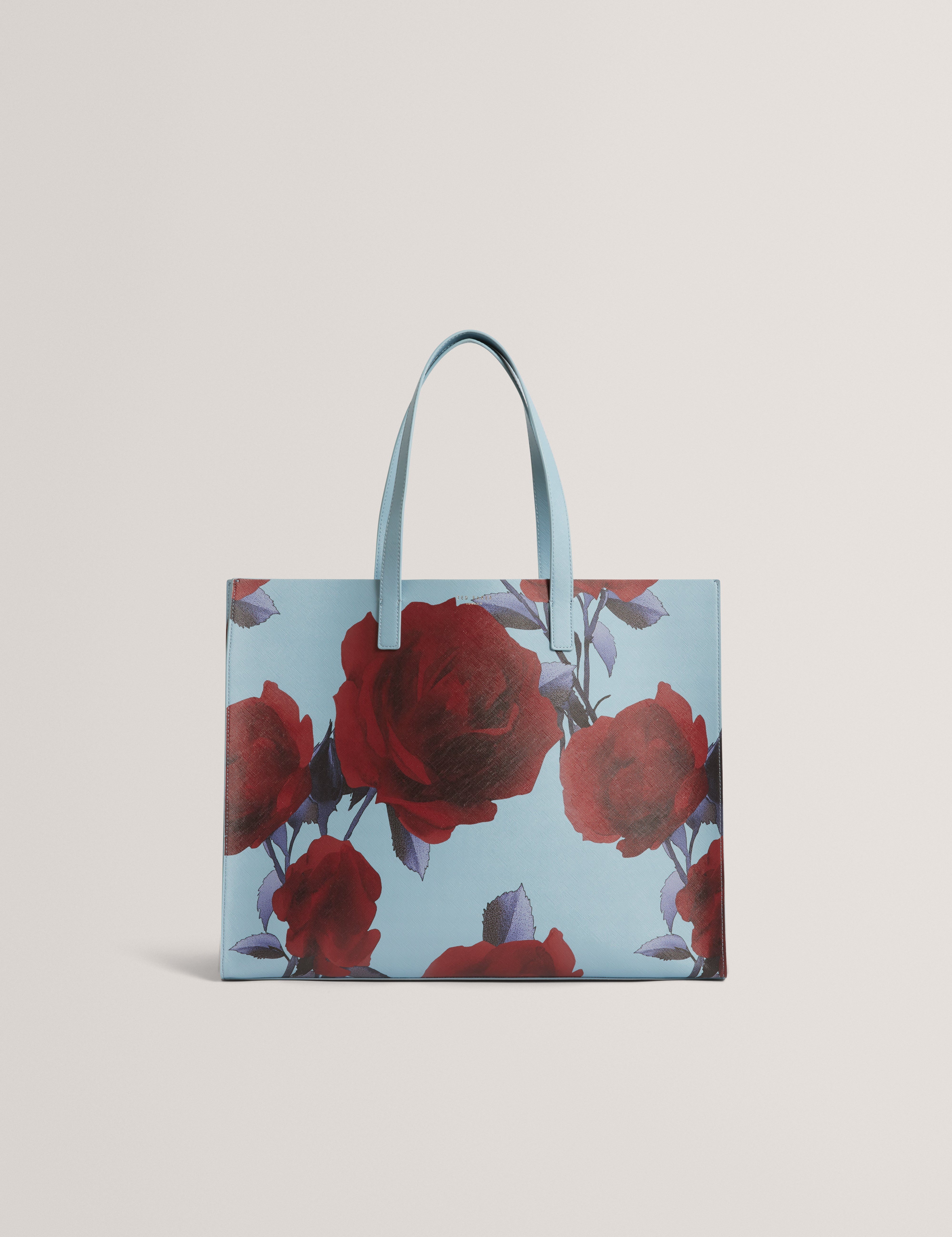 Emberli Extra Large Rose Print Icon Bag Mid-Blue