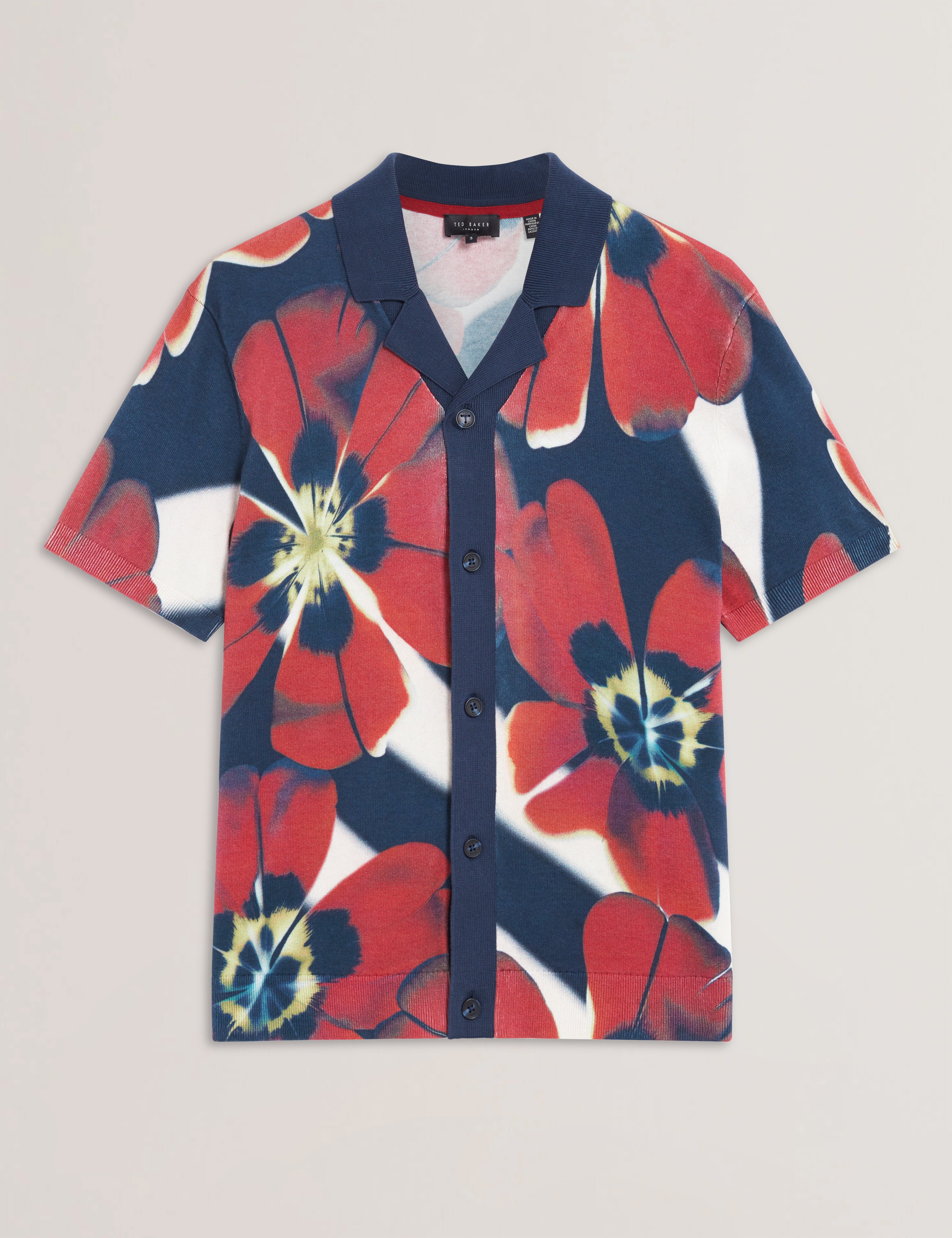 Wyric Short Sleeve Floral Print Knitted Shirt Multicol