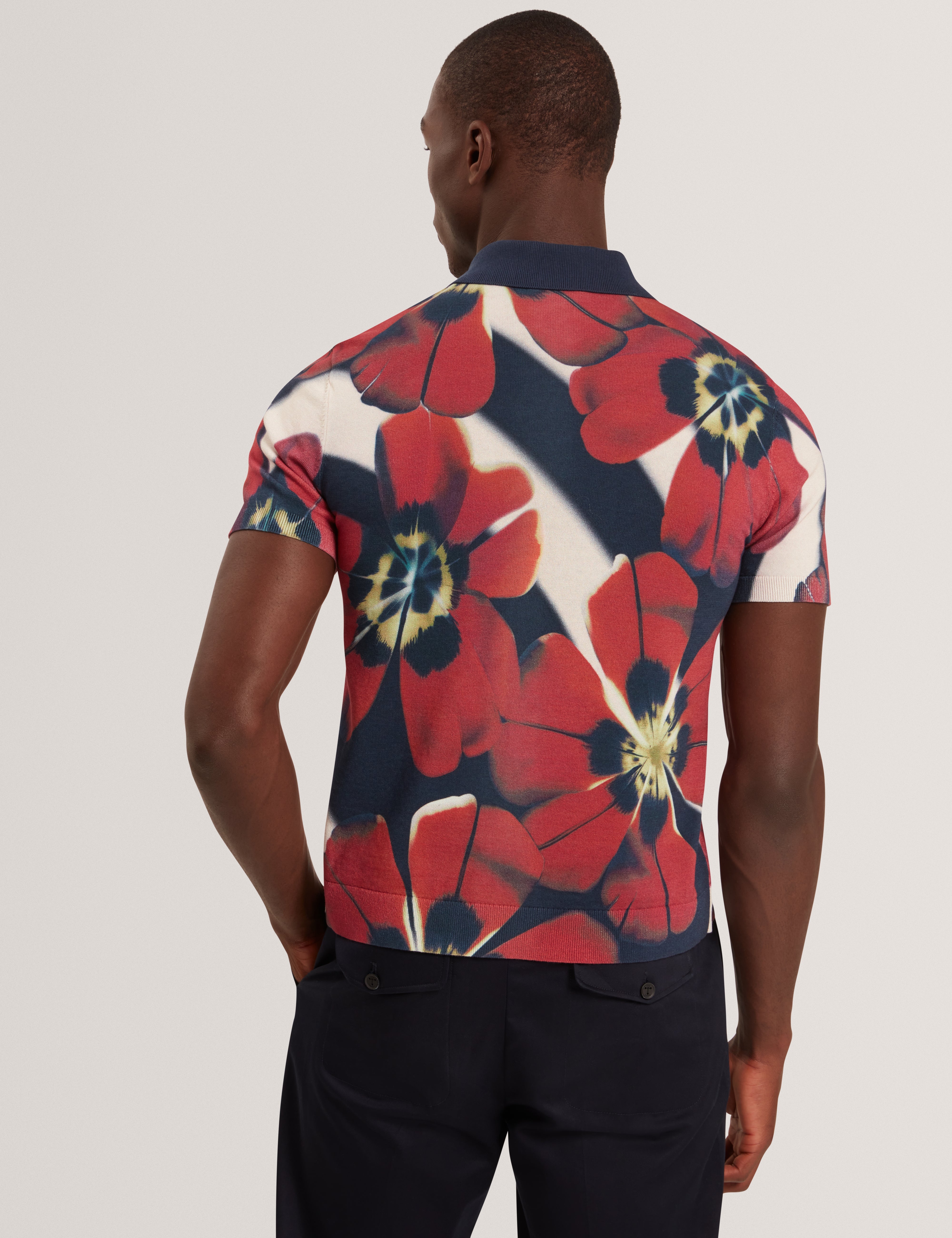 Wyric Short Sleeve Floral Print Knitted Shirt Multicol