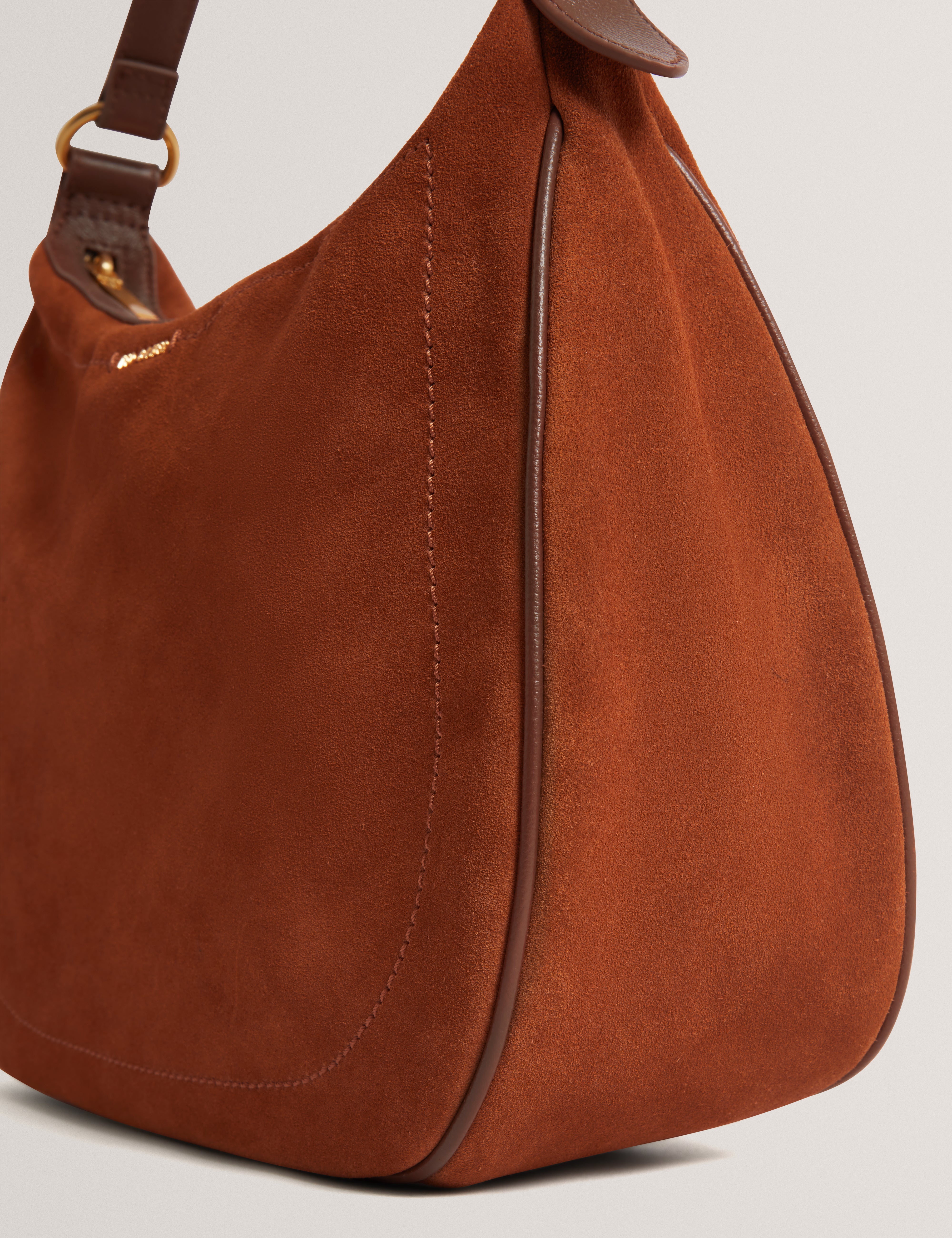 Samiyra Webbing Suede Hobo Bag Brown