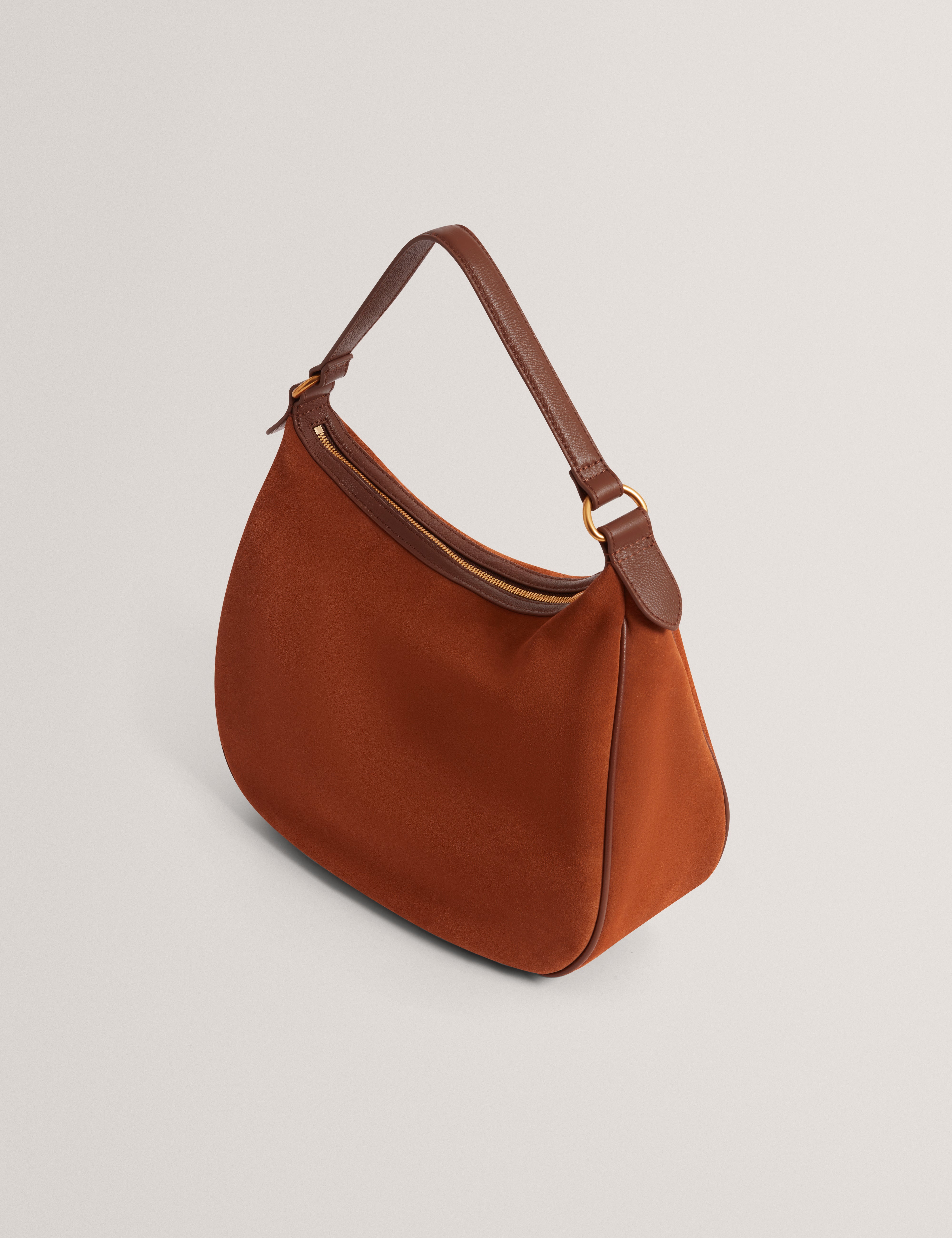 Samiyra Webbing Suede Hobo Bag Brown