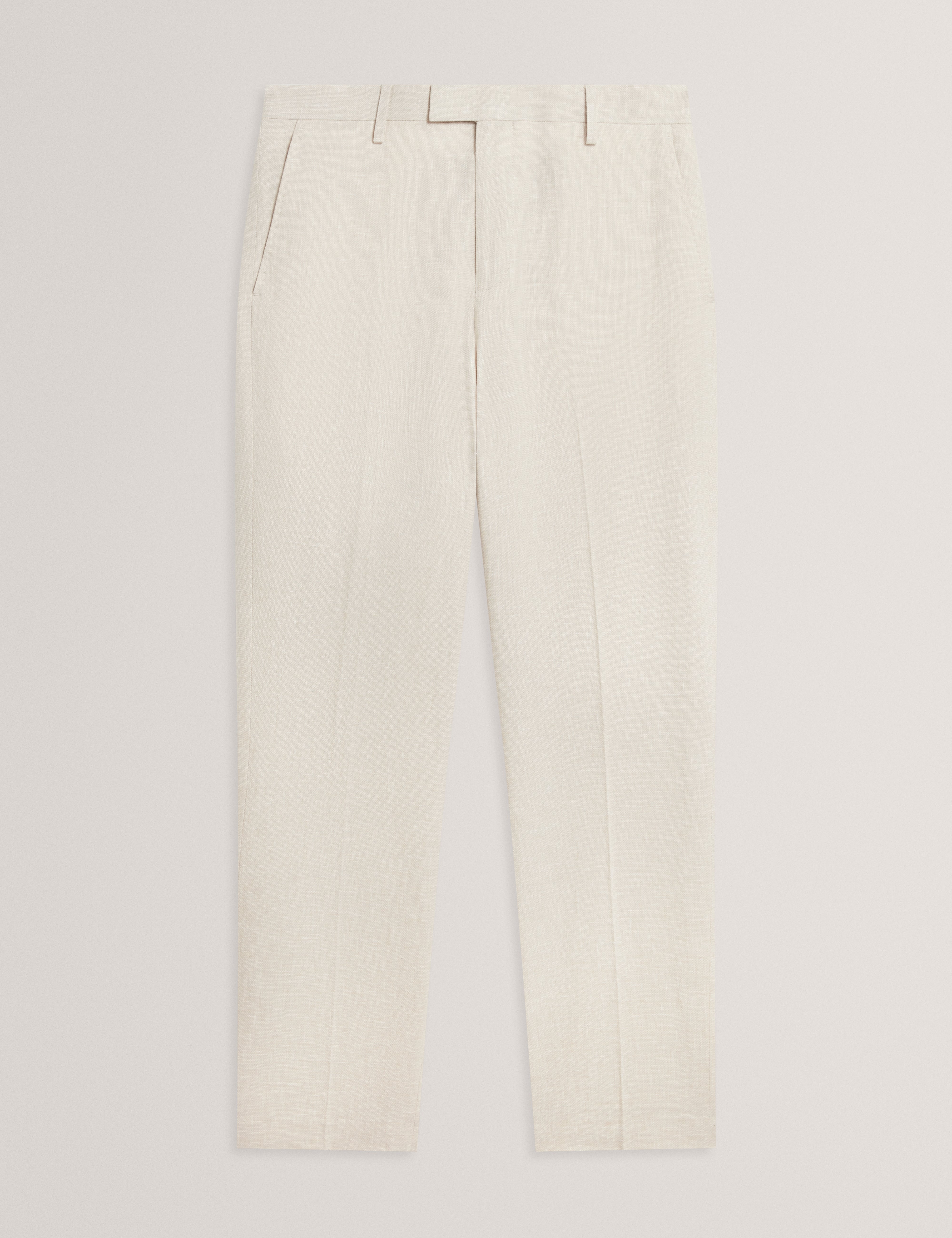 Givrant Slim Fit Linen Blend Trouser Ecru