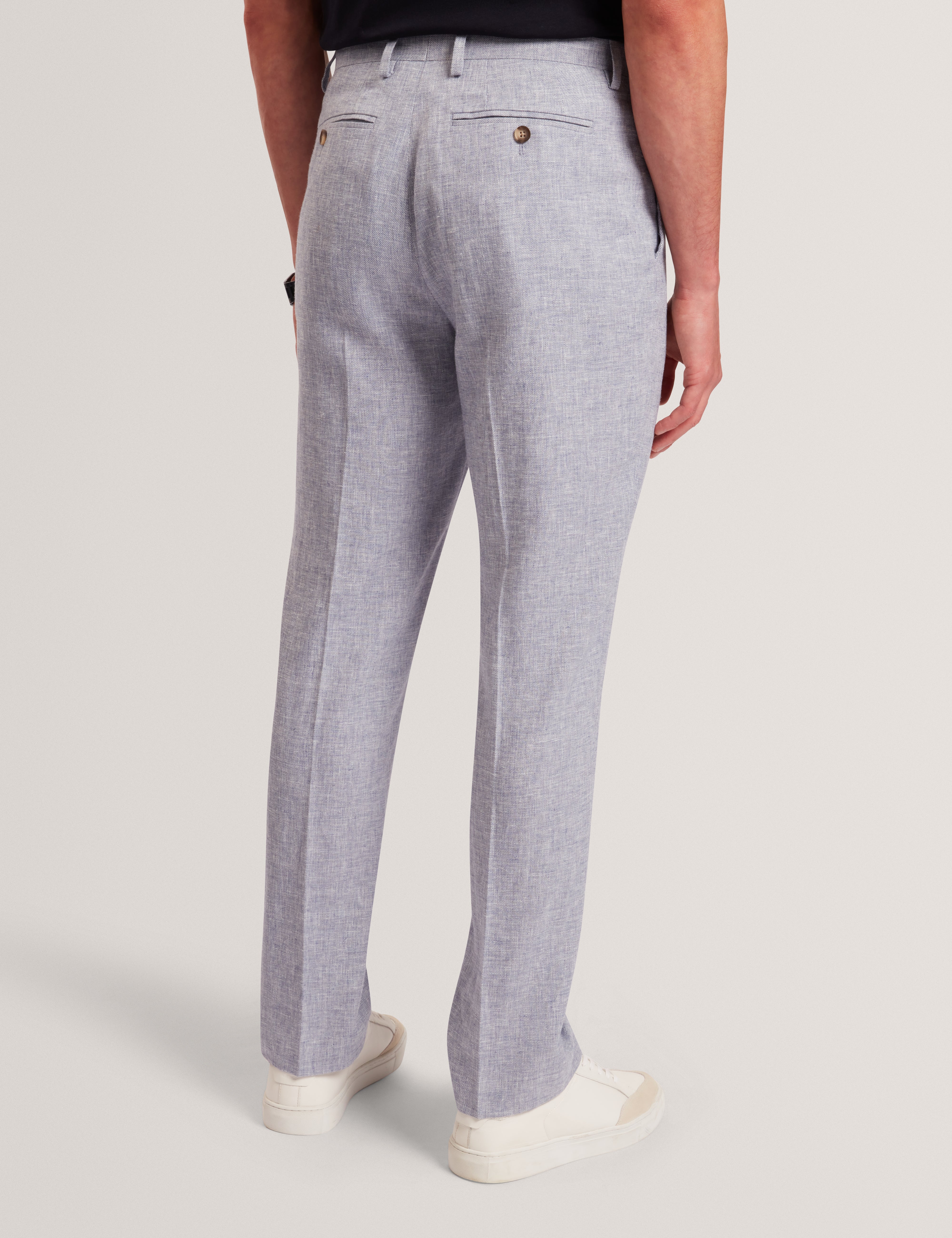 Givrant Slim Fit Linen Blend Trouser Lt-Blue