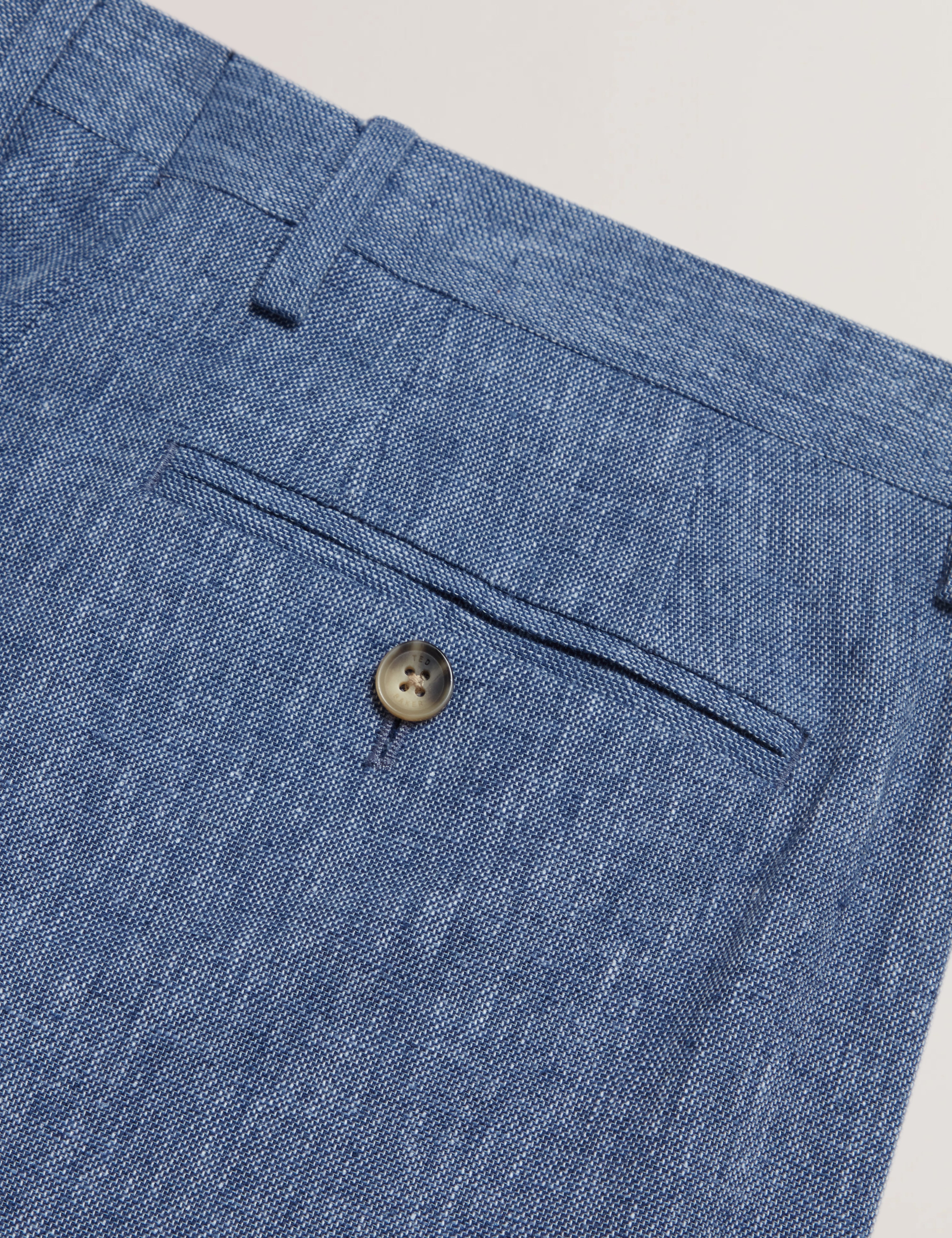 Givrant Slim Fit Linen Blend Trouser Navy