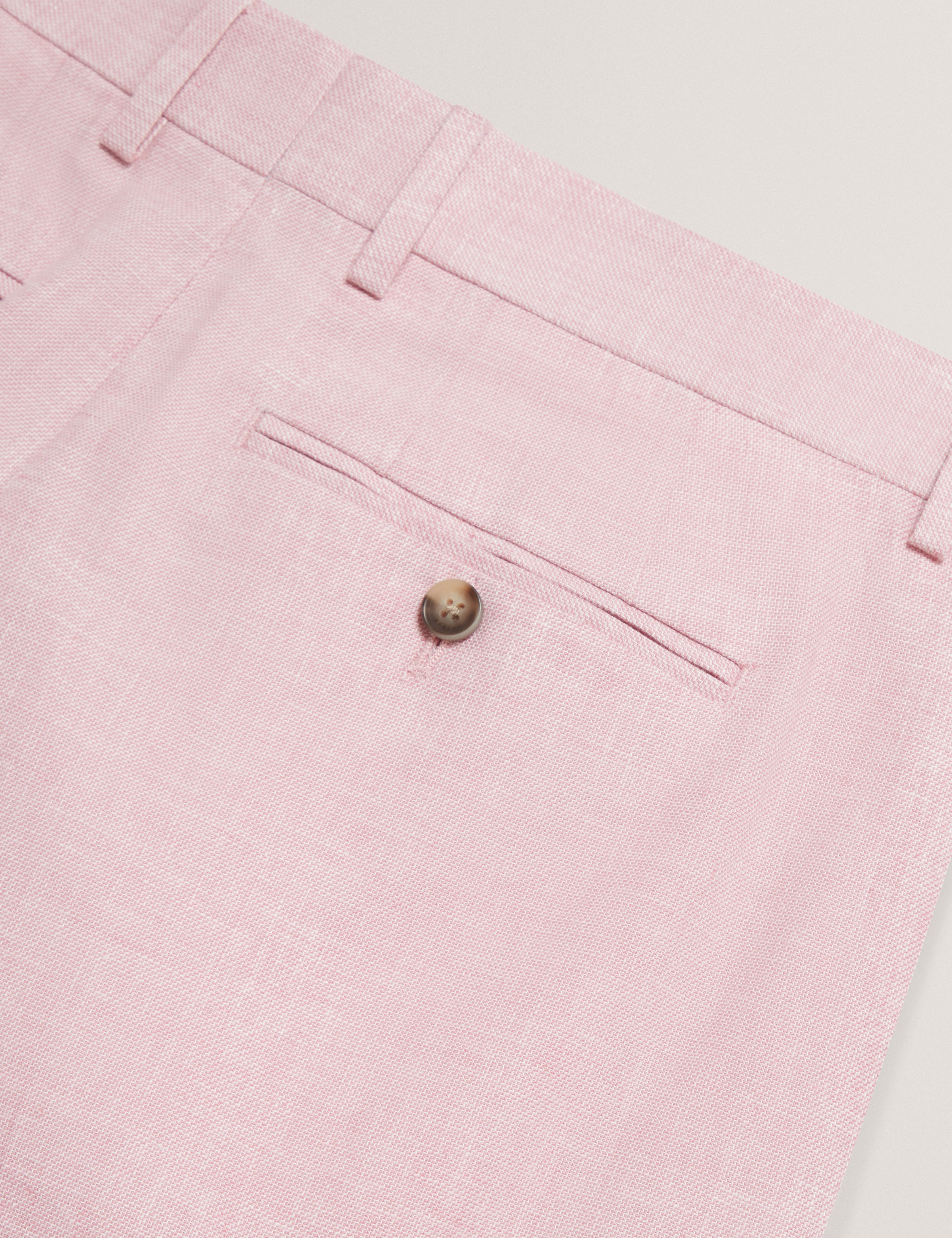 Givran Slim Fit Linen Blend Short Lt-Pink