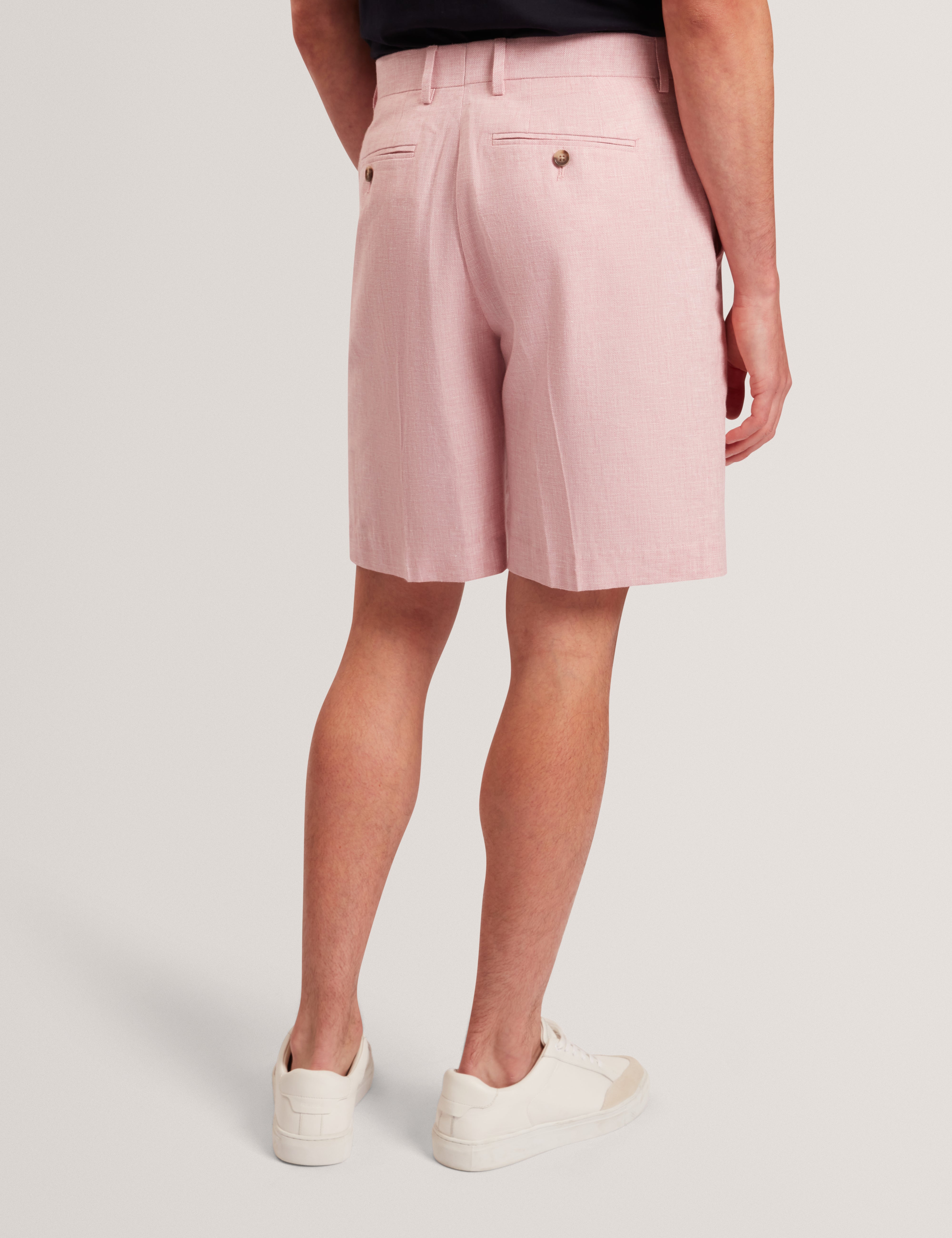 Givran Slim Fit Linen Blend Short Lt-Pink