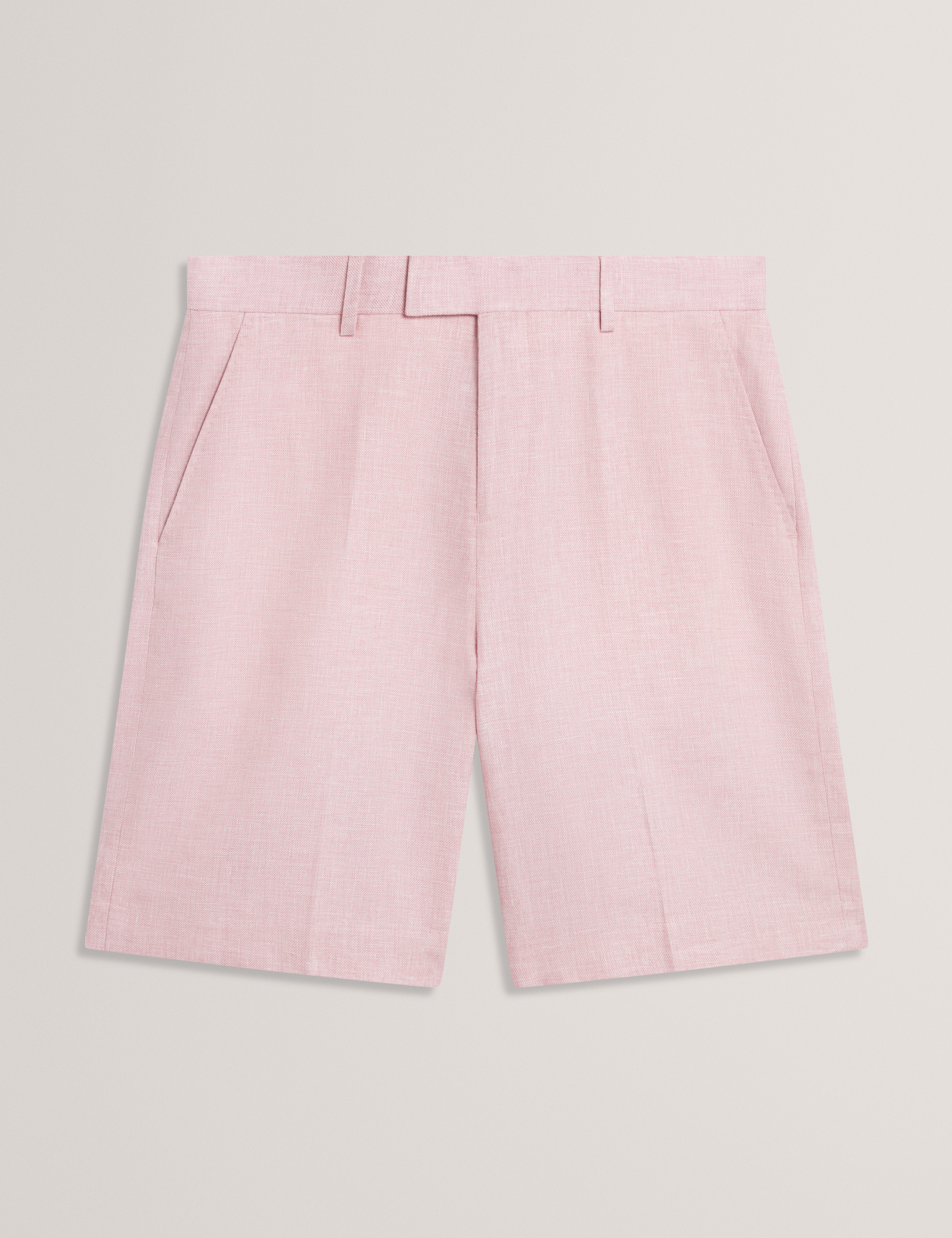 Givran Slim Fit Linen Blend Short Lt-Pink