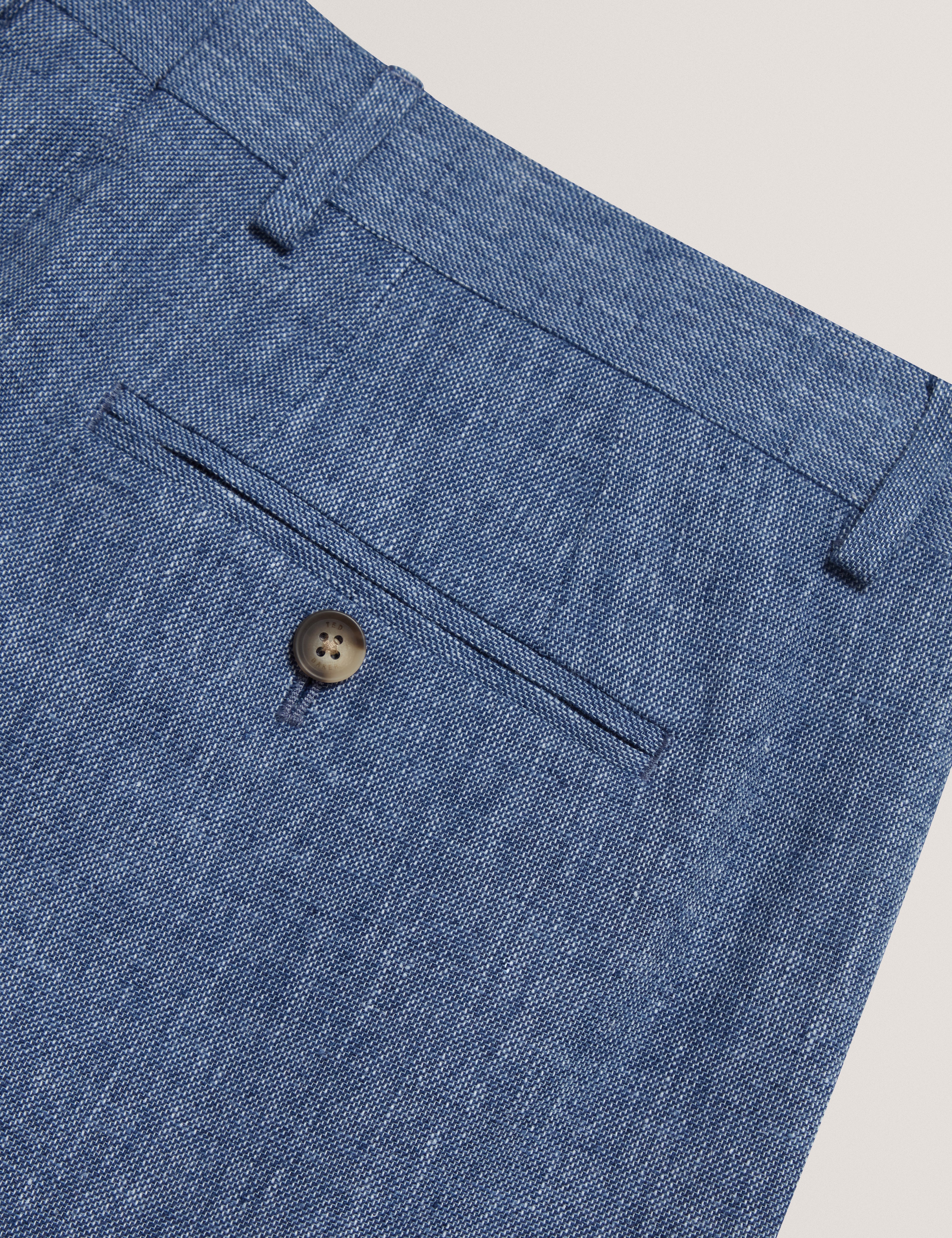 Givran Slim Fit Linen Blend Short Navy