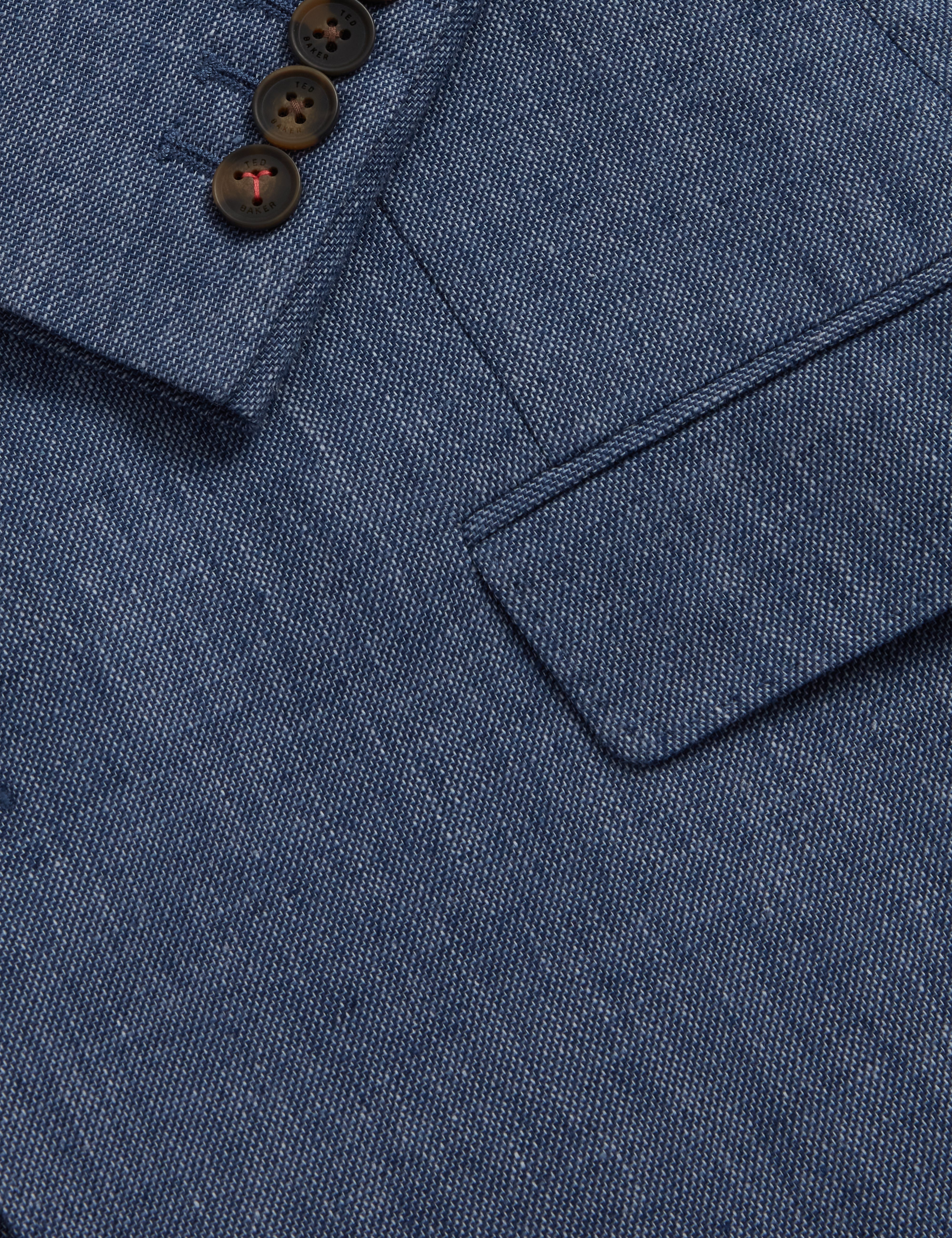 Givranj Slim Fit Linen Blend Jacket Navy