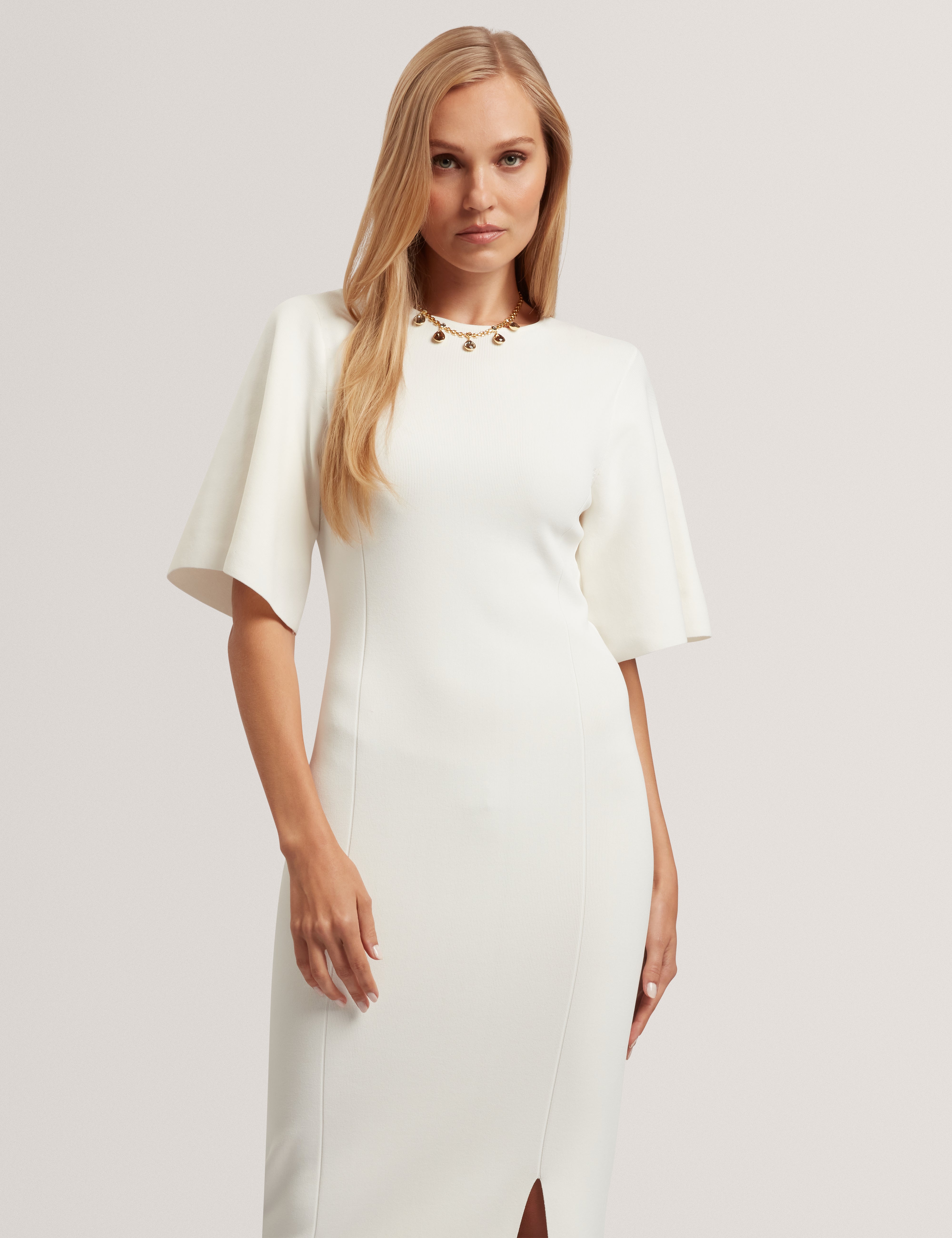 Aedna Bodycon Knit Dress Ivory