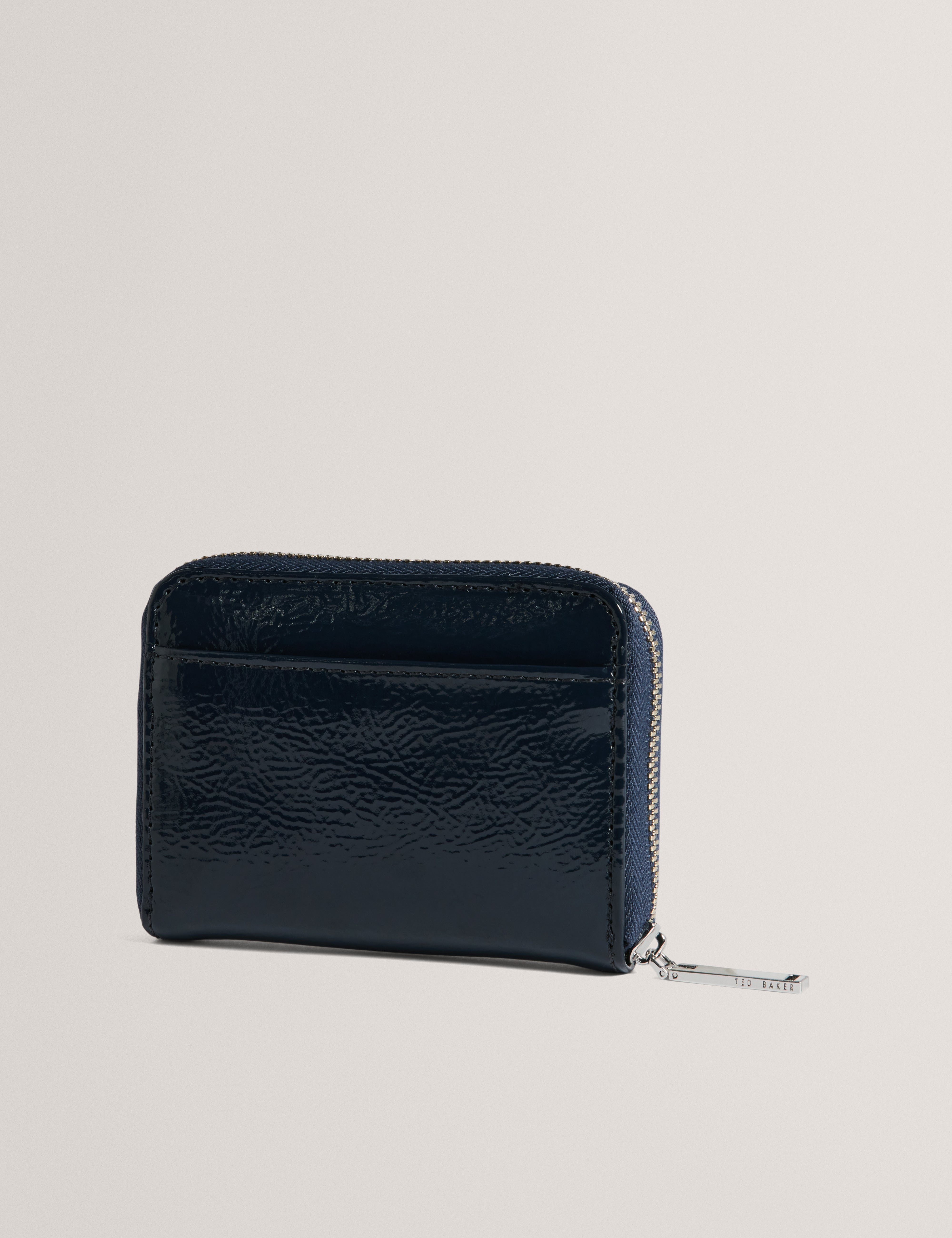 Cailee Small Crinkle Zip Around Purse Navy