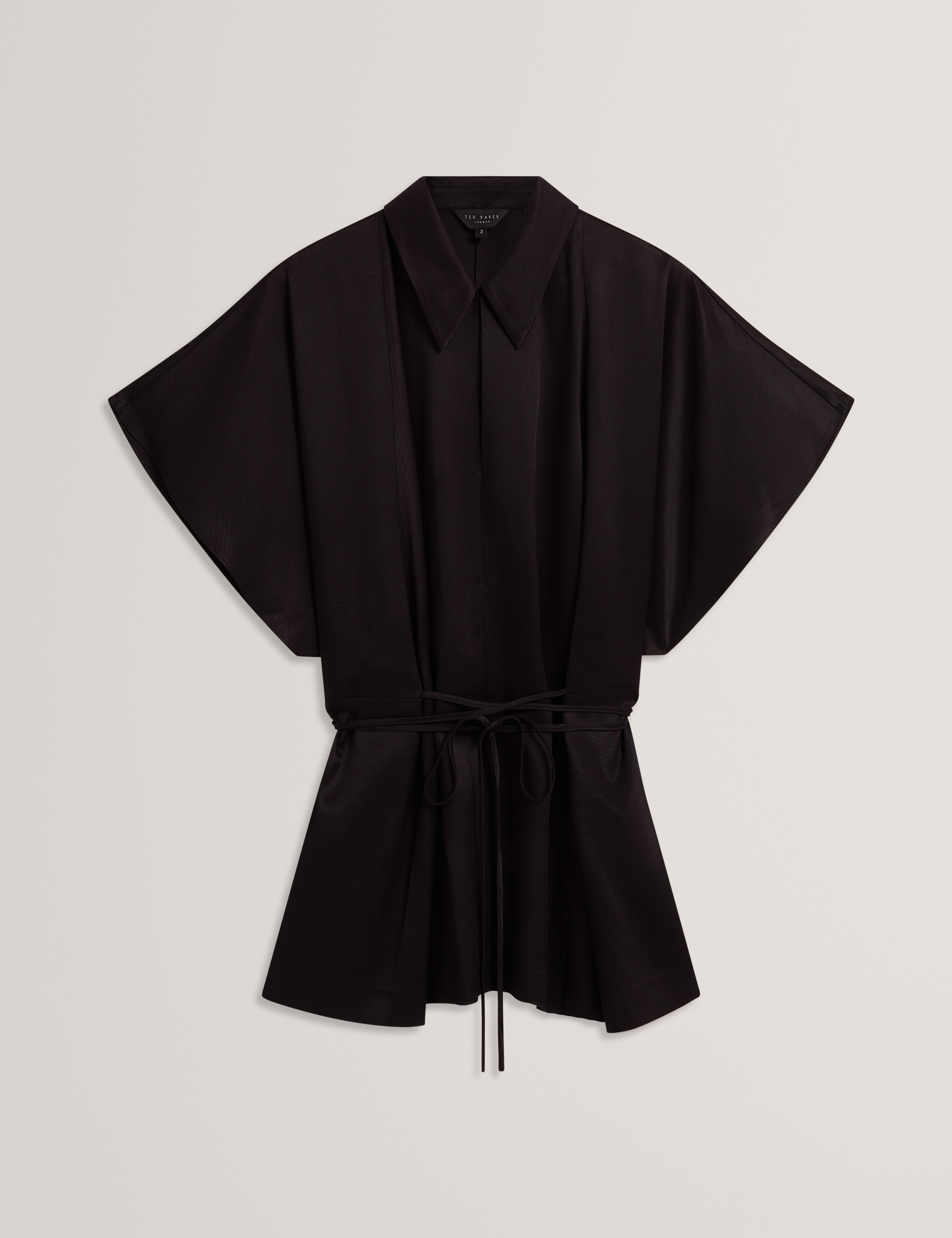 Anaria Tie Detail Short Sleeve Shirt Black