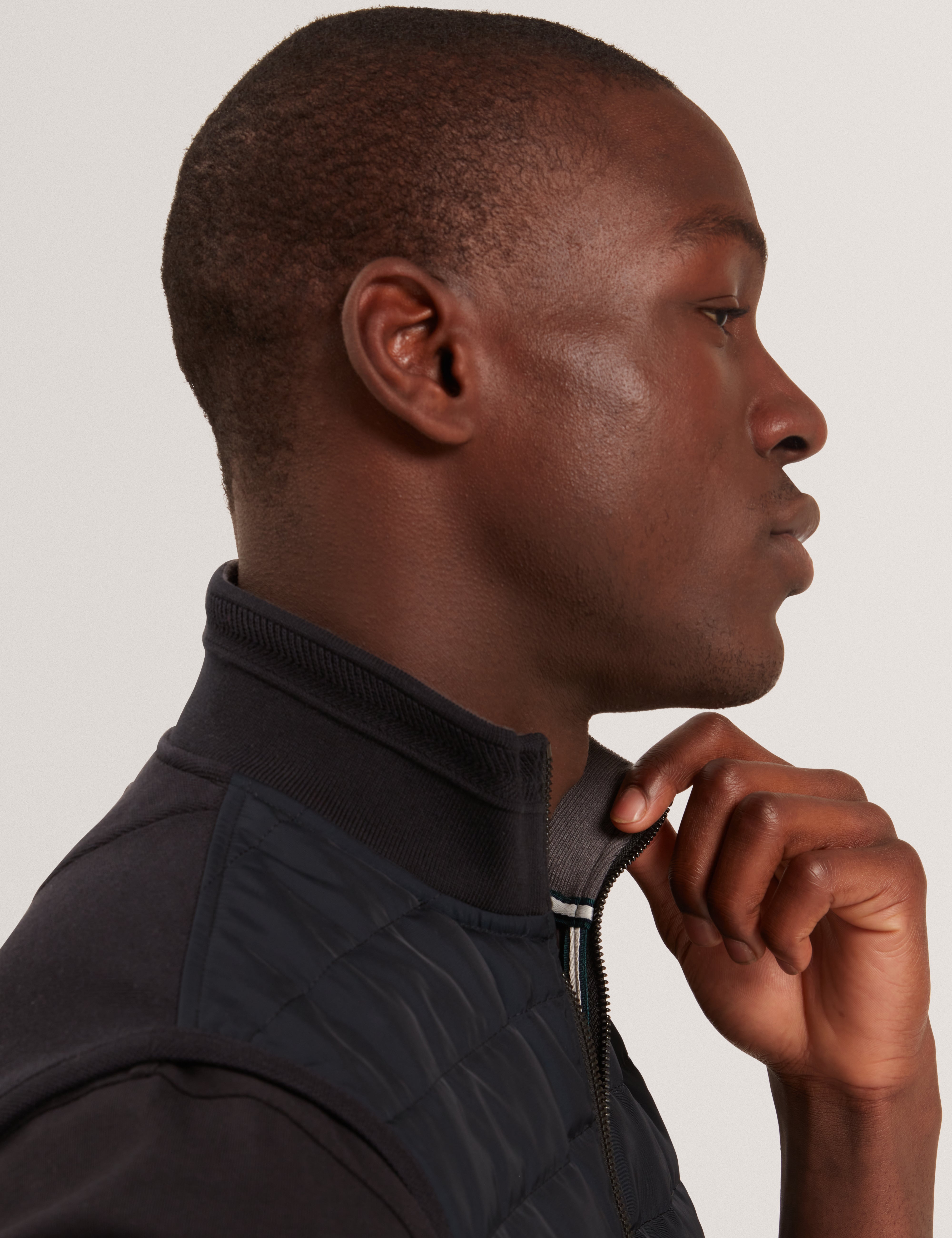 Pafavor Short Sleeve Regular Fit Quilted Gilet Black