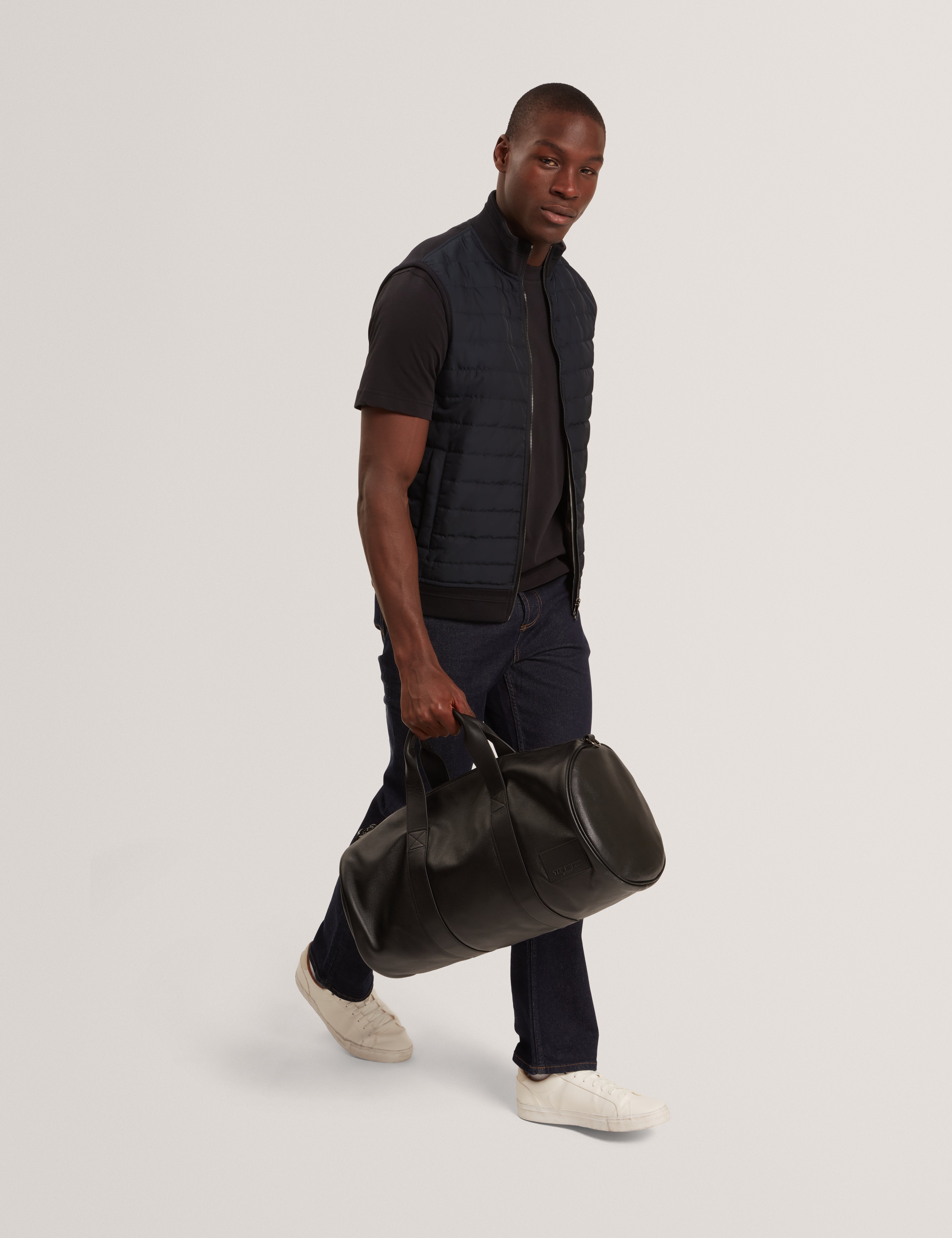 Pafavor Short Sleeve Regular Fit Quilted Gilet Black