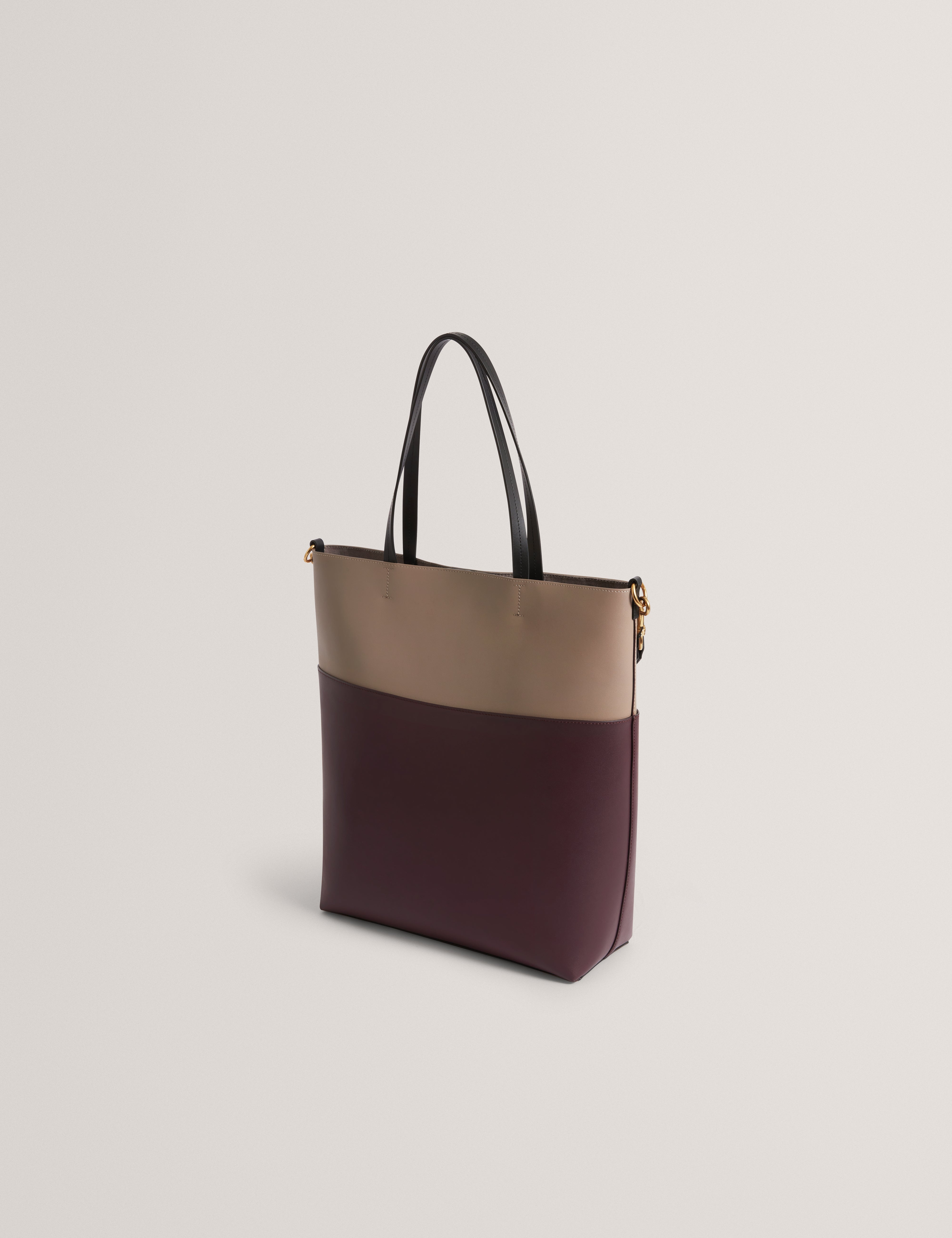 Wynslow Woven Handle Colourblock Large Bag Wine